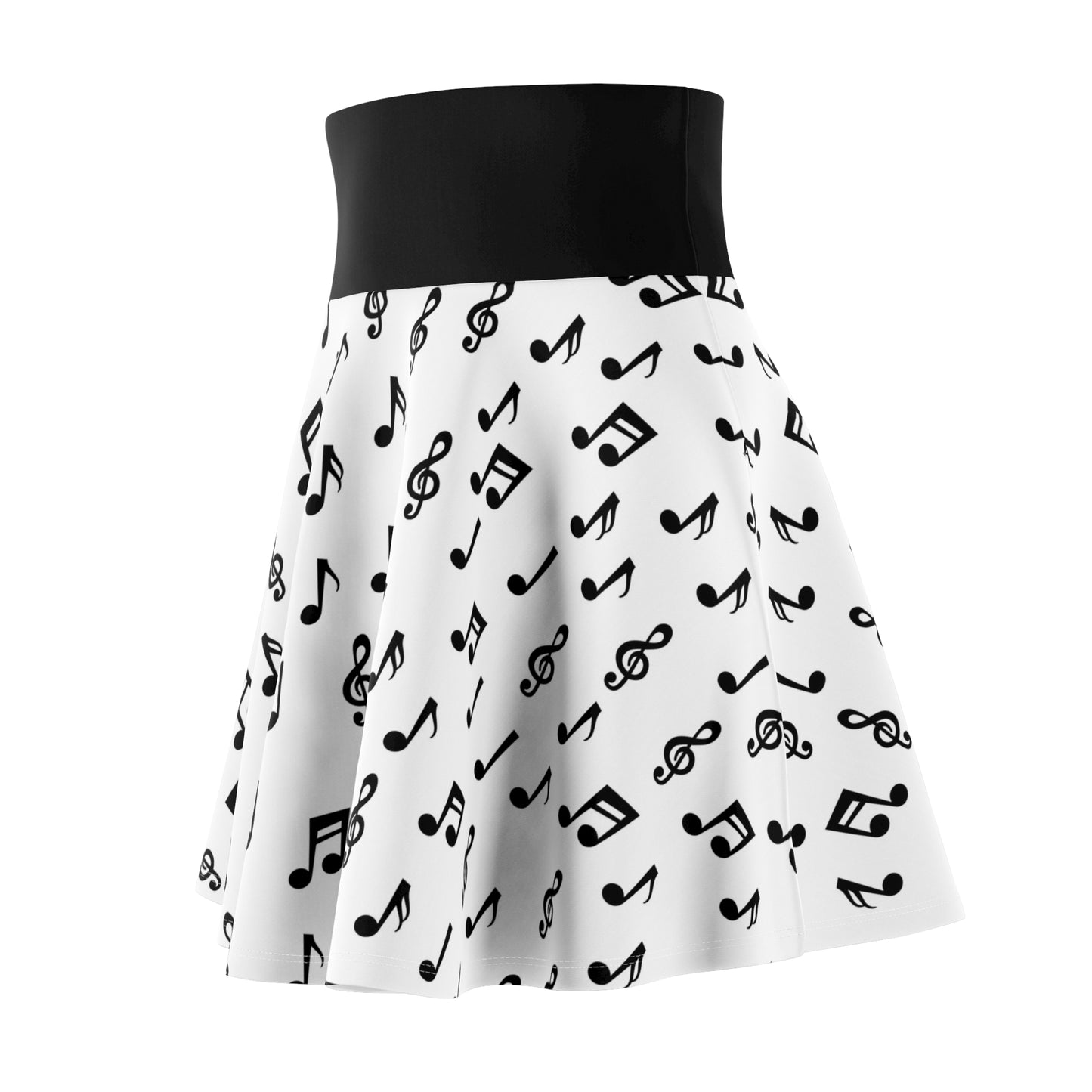 Musical Notes Women's Skater Skirt - Stylish Concert Outfit for Music Lovers, Casual Summer Fashion Gift for Musicians, AOP Design
