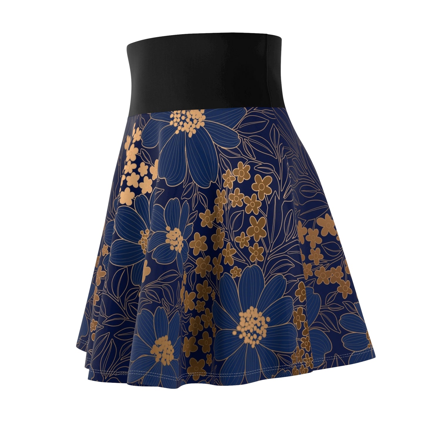 Floral Skater Skirt - Women's Luxury Flare Skirt for Spring Garden Parties and Feminine A-Line Style