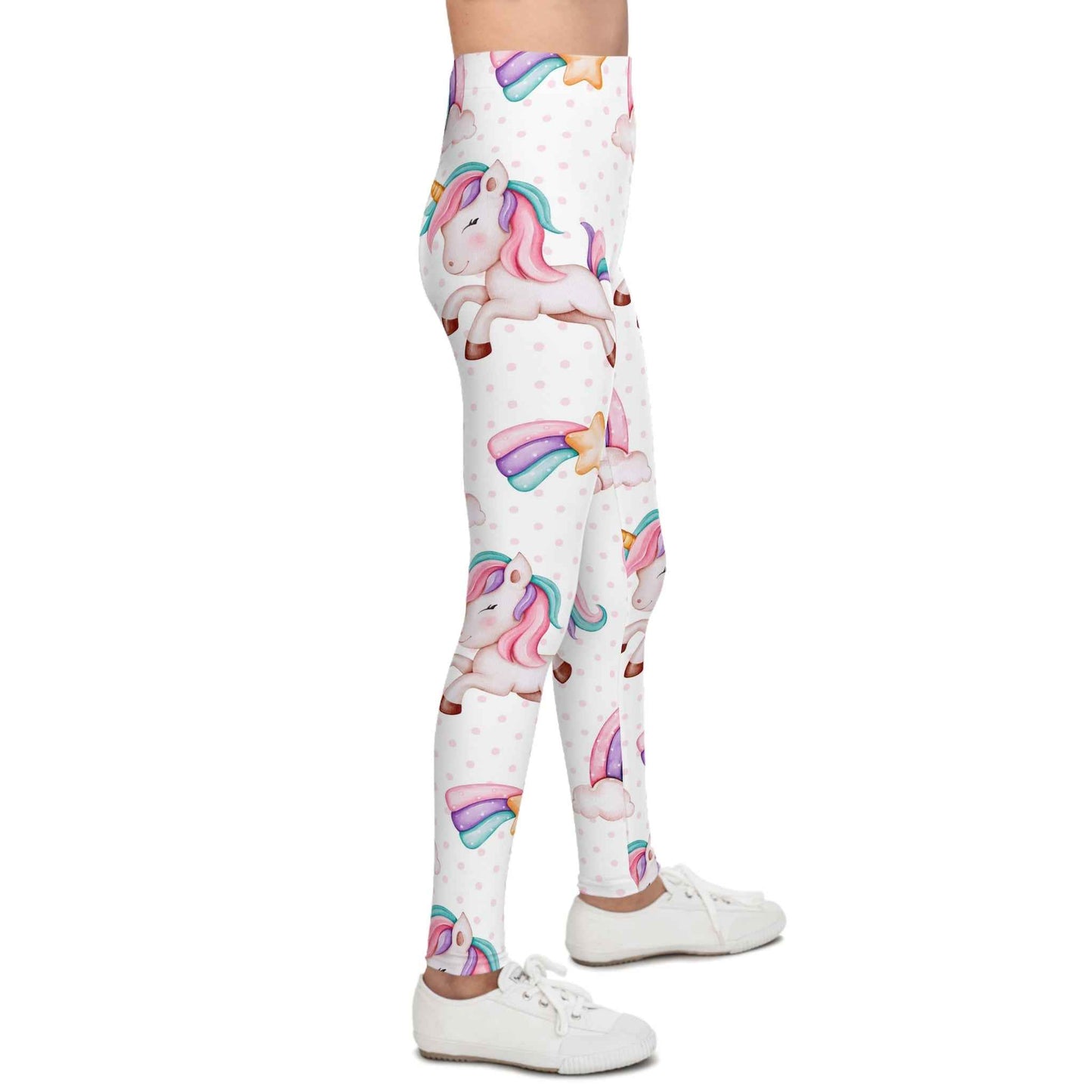 Unicorn Leggings for Kids - Magical Rainbow Tights, Girls Fantasy Pants, Cute Animal Print Bottoms