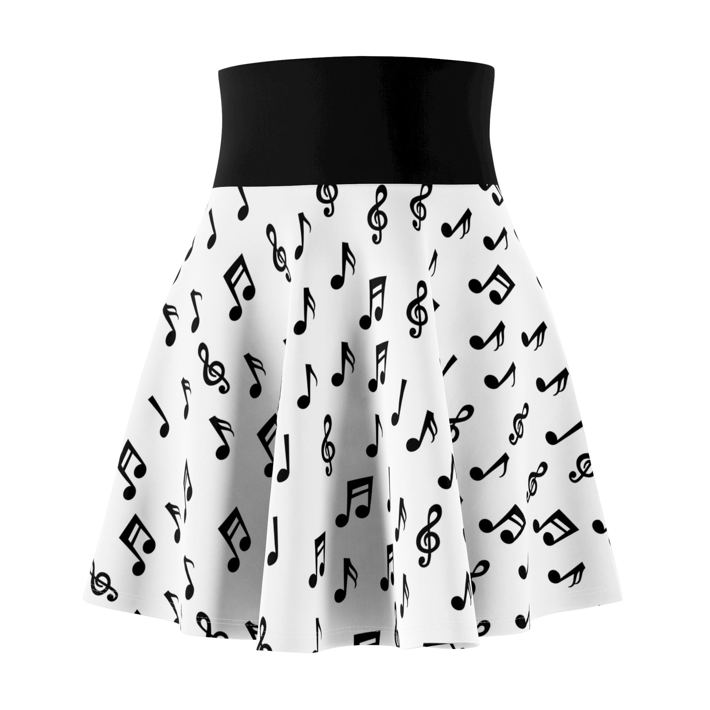 Musical Notes Women's Skater Skirt - Stylish Concert Outfit for Music Lovers, Casual Summer Fashion Gift for Musicians, AOP Design