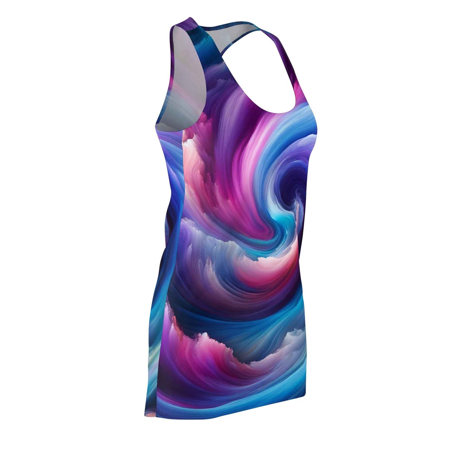 Whimsical Swirl Dress - Stylish Racerback Design