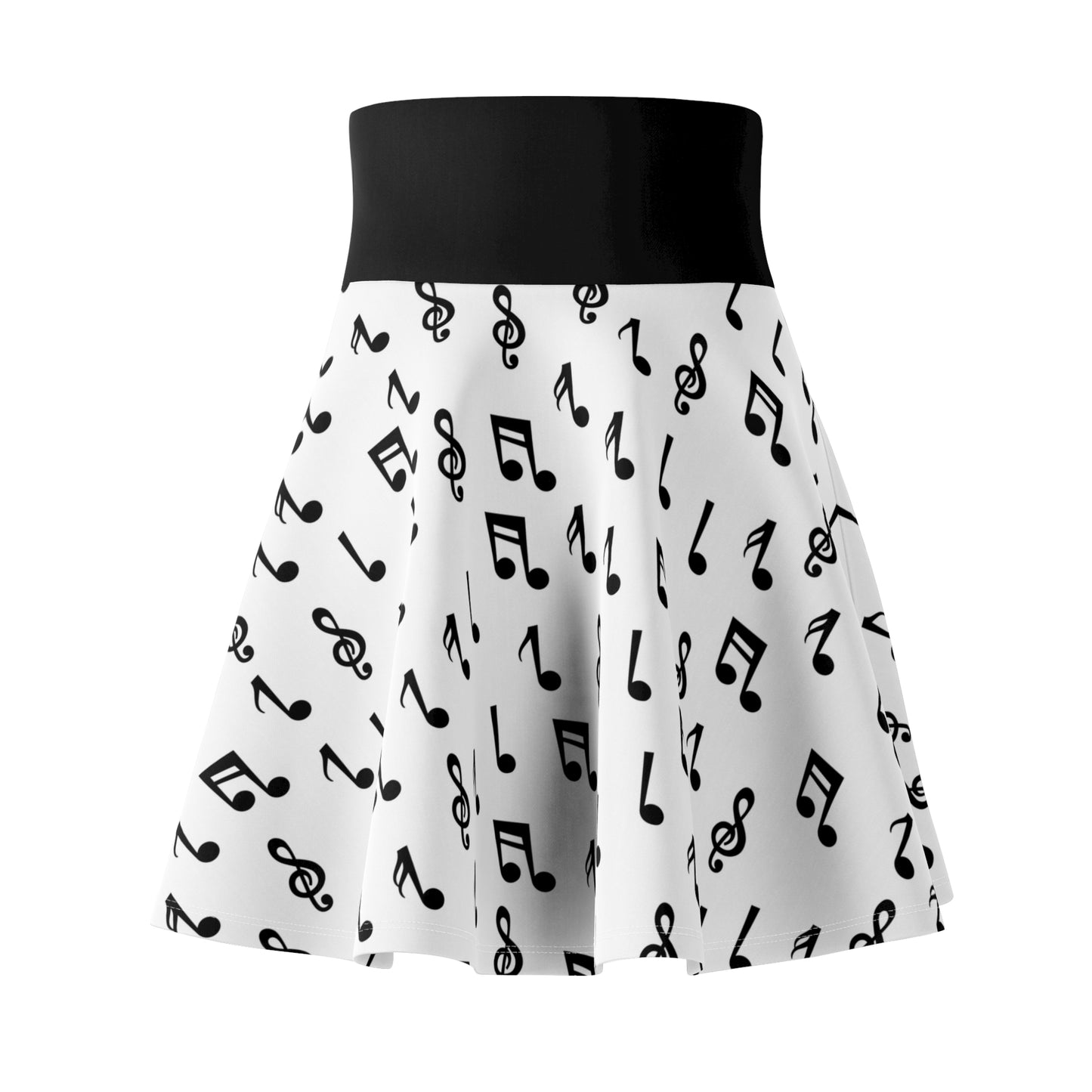 Musical Notes Women's Skater Skirt - Stylish Concert Outfit for Music Lovers, Casual Summer Fashion Gift for Musicians, AOP Design