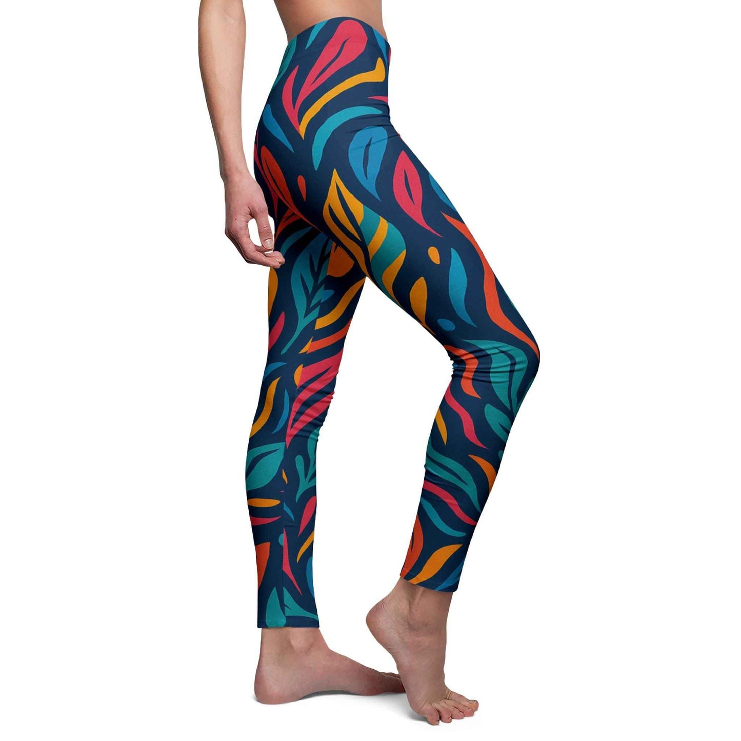 Vibrant Floral Casual Leggings for Women - Stylish Floral Casual Leggings for Comfortable Activewear