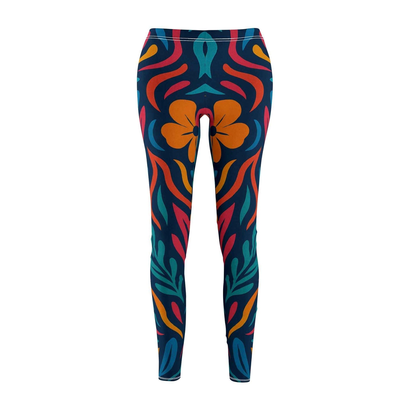 Vibrant Floral Casual Leggings for Women - Stylish Floral Casual Leggings for Comfortable Activewear