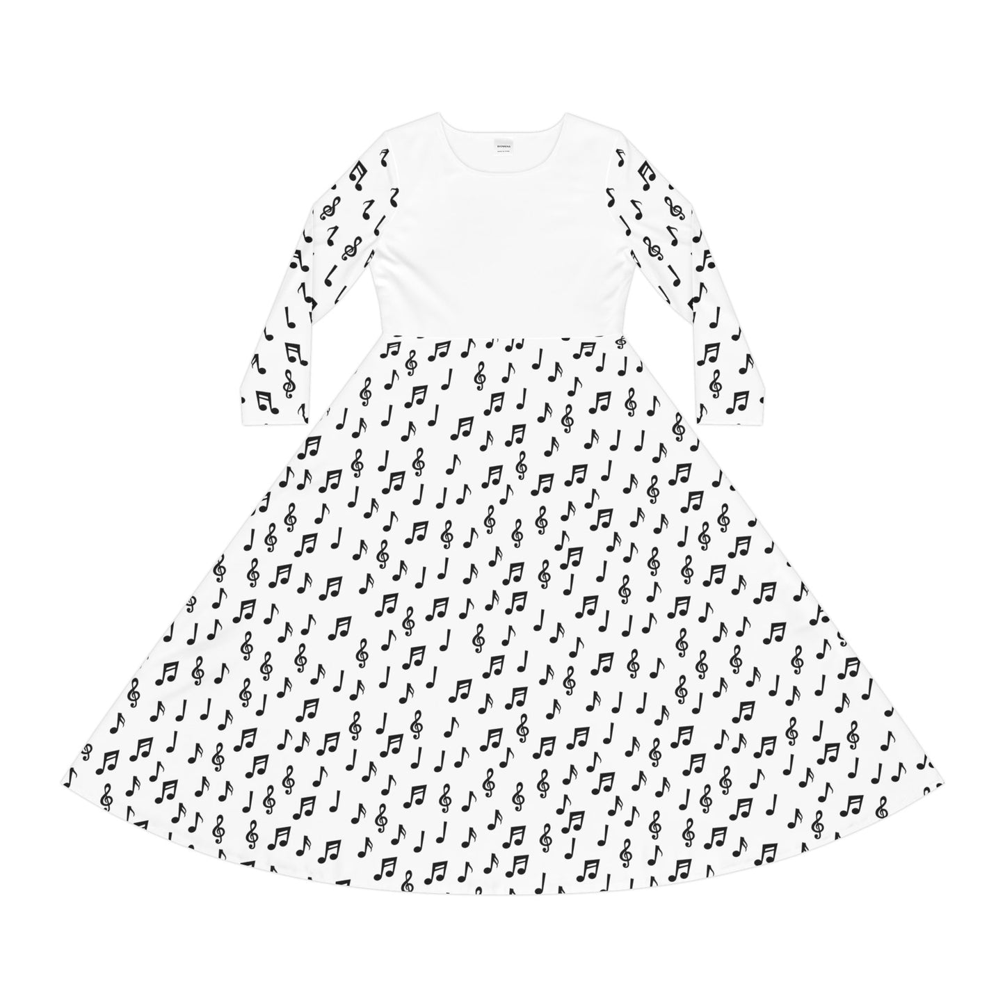 Musical Note Dance Dress, Long Sleeve Dancewear for Women, Ballet Costume, Performance Outfit, Dance Recital Attire
