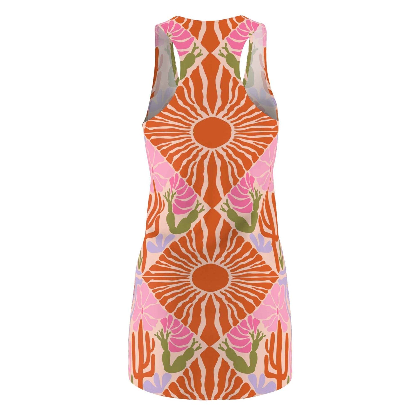 Boho Chic Sundress - Women's Sleeveless Racerback Dress, Floral Print Summer Beachwear