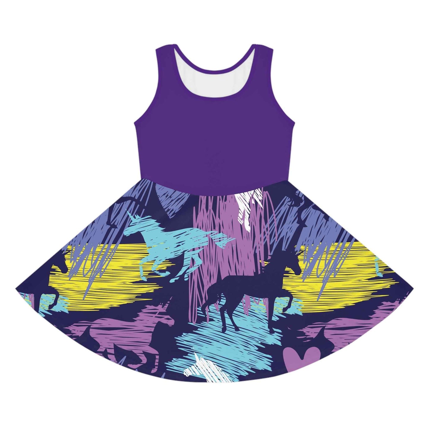 Girls Unicorn Sundress, Whimsical Summer Dress for Girls, Sleeveless Kids Clothing, Birthday Gift