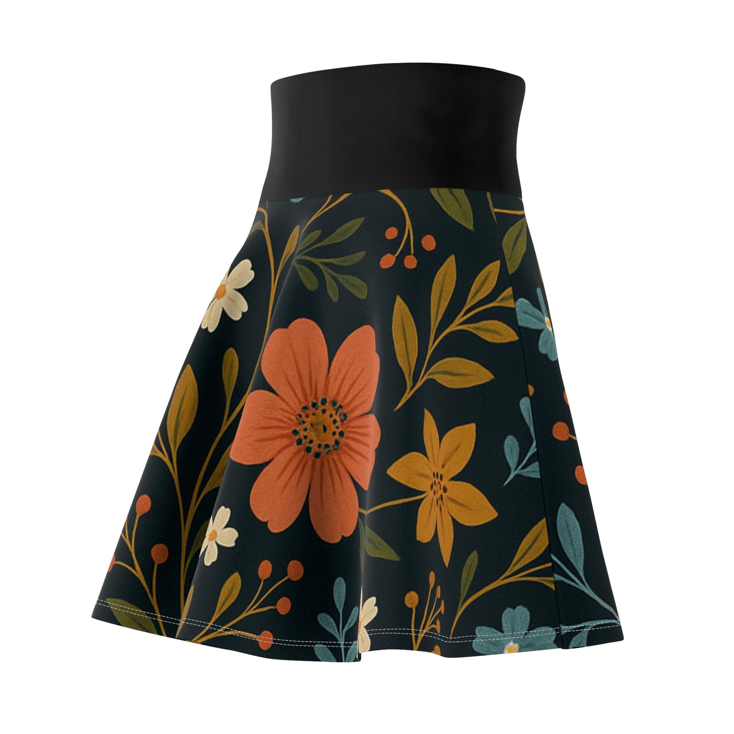 Boho Floral Skater Skirt - NestlyAura - Boho Floral Skater Skirt