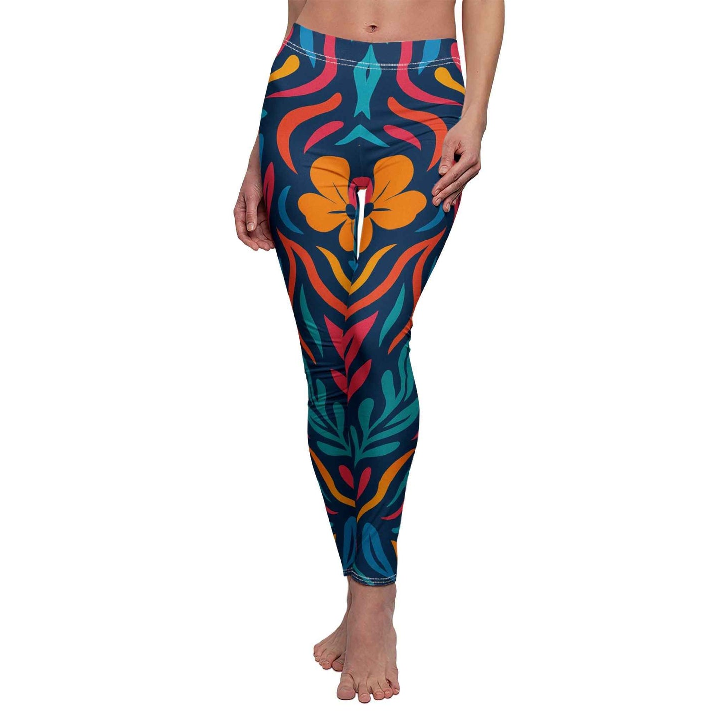 Vibrant Floral Casual Leggings for Women - Stylish Floral Casual Leggings for Comfortable Activewear