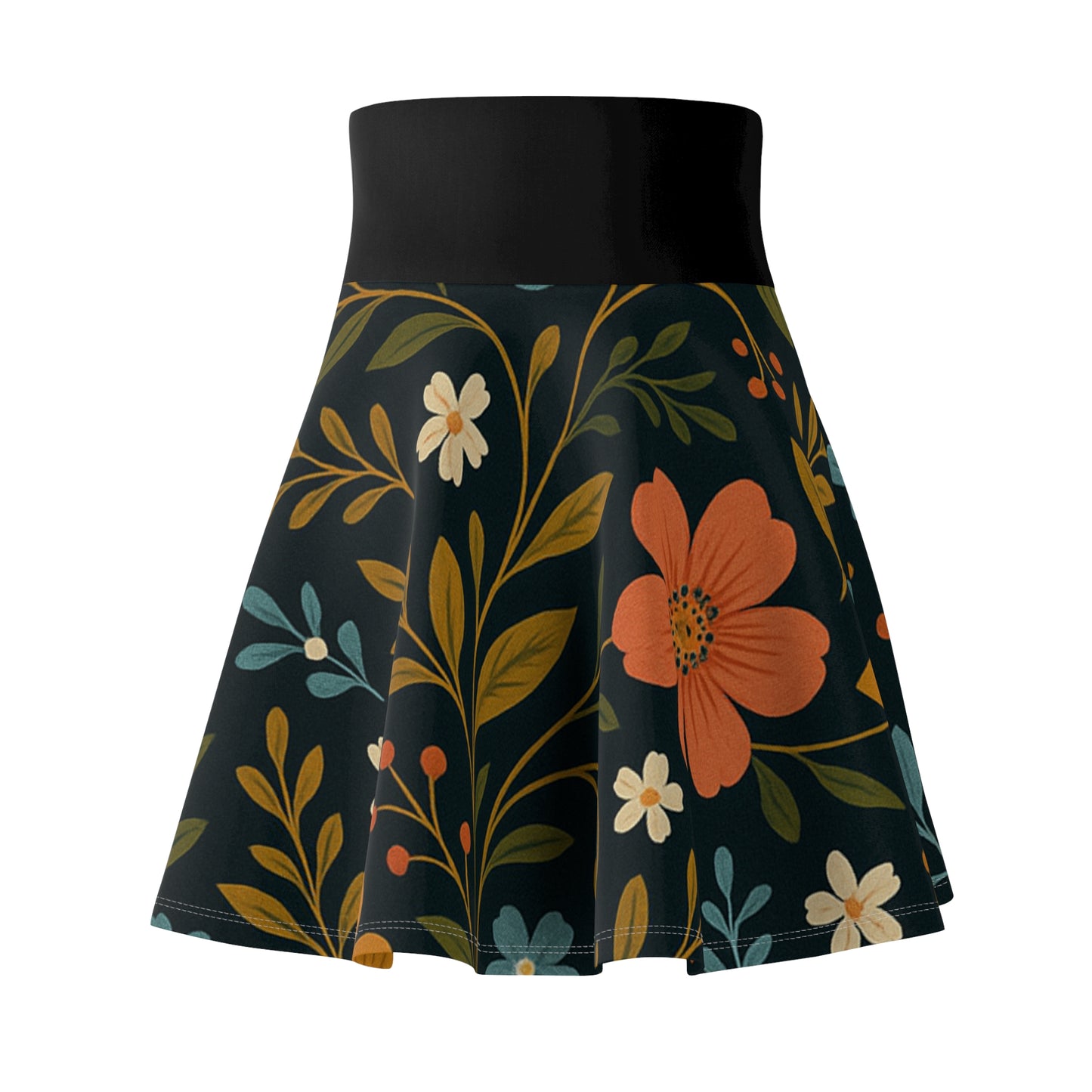 Boho Floral Skater Skirt - NestlyAura - Boho Floral Skater Skirt