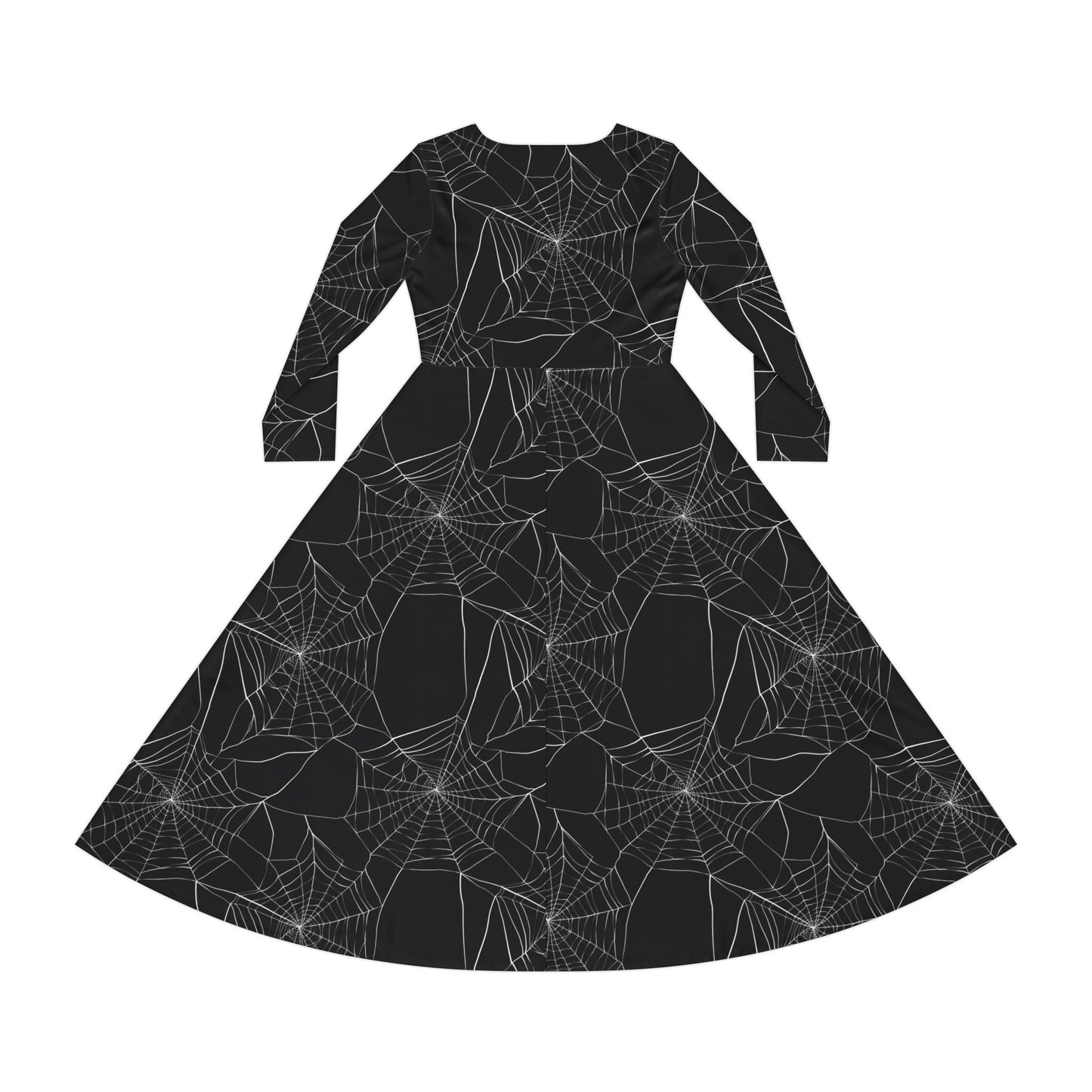 Gothic Spiderweb Dance Dress, Halloween Costume, Women's Gothic Dress, Long Sleeve Dress, Witch Dress, Spiderweb Costume