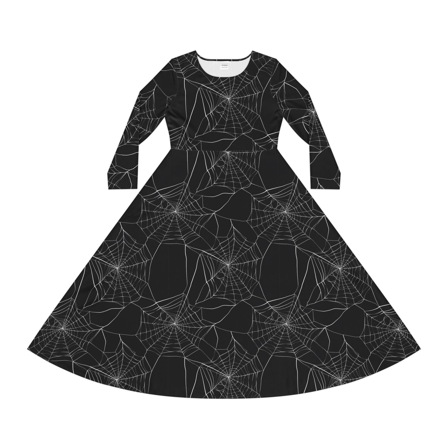 Gothic Spiderweb Dance Dress, Halloween Costume, Women's Gothic Dress, Long Sleeve Dress, Witch Dress, Spiderweb Costume