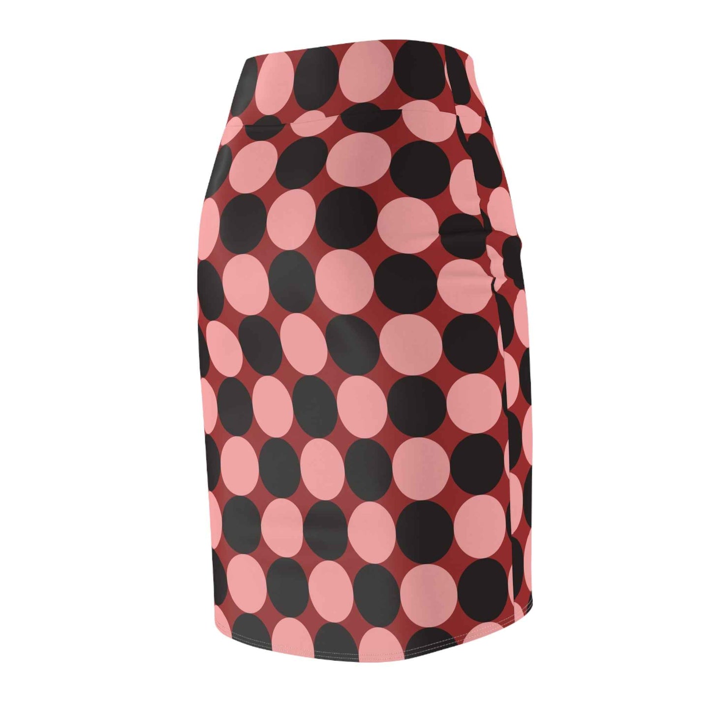 Polka Dot Pencil Skirt for Women, Trendy Black and White Midi Skirt for Elegant Office Wear