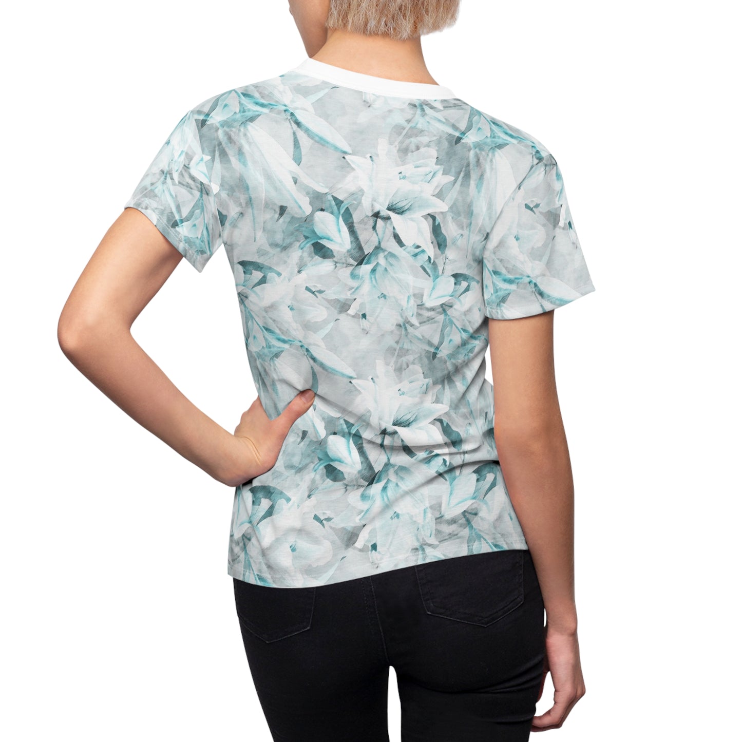 Floral Tee - Elegant Nature-Inspired Cut & Sew