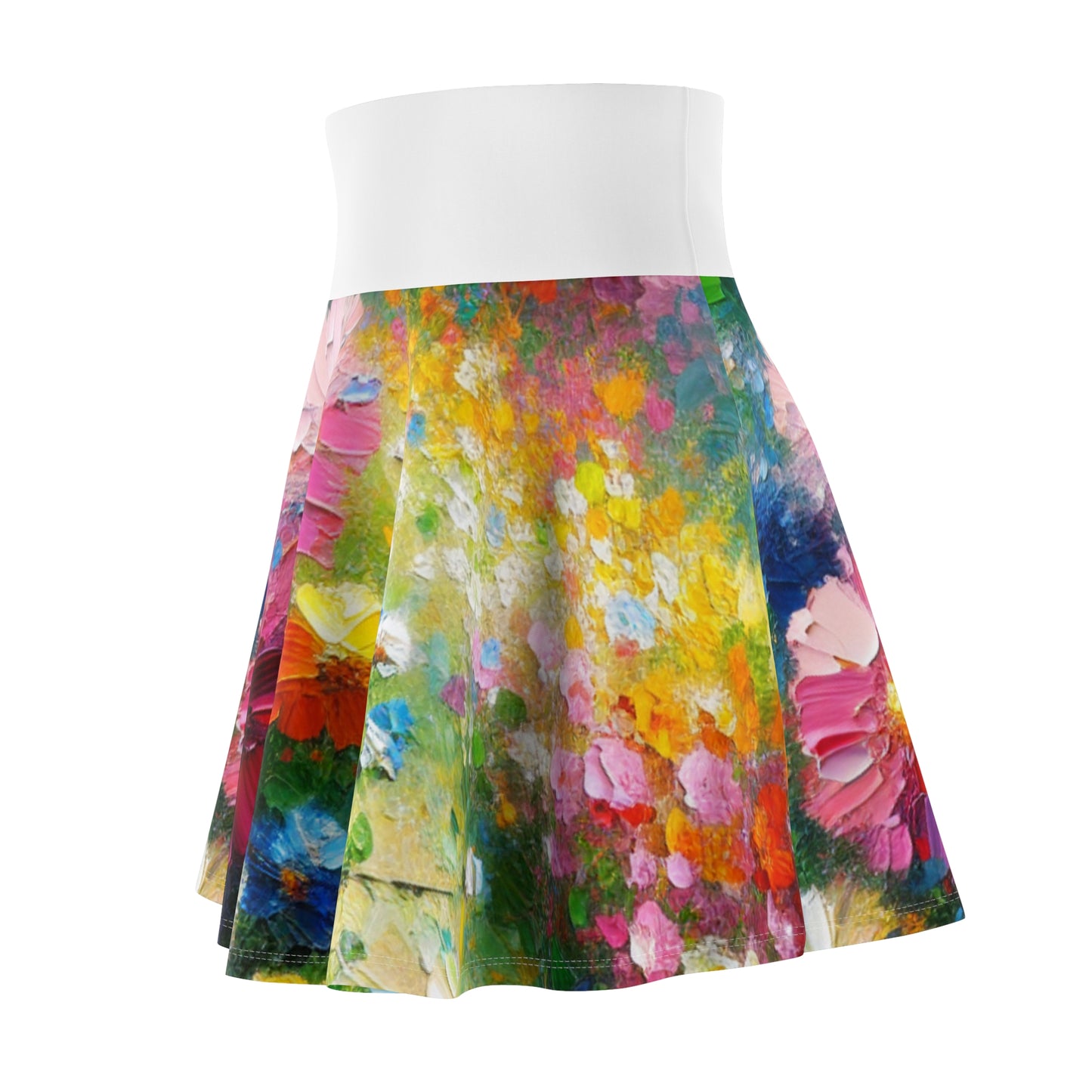 Vibrant Floral Print Skater Skirt - NestlyAura - Vibrant Floral Print Skater Skirt