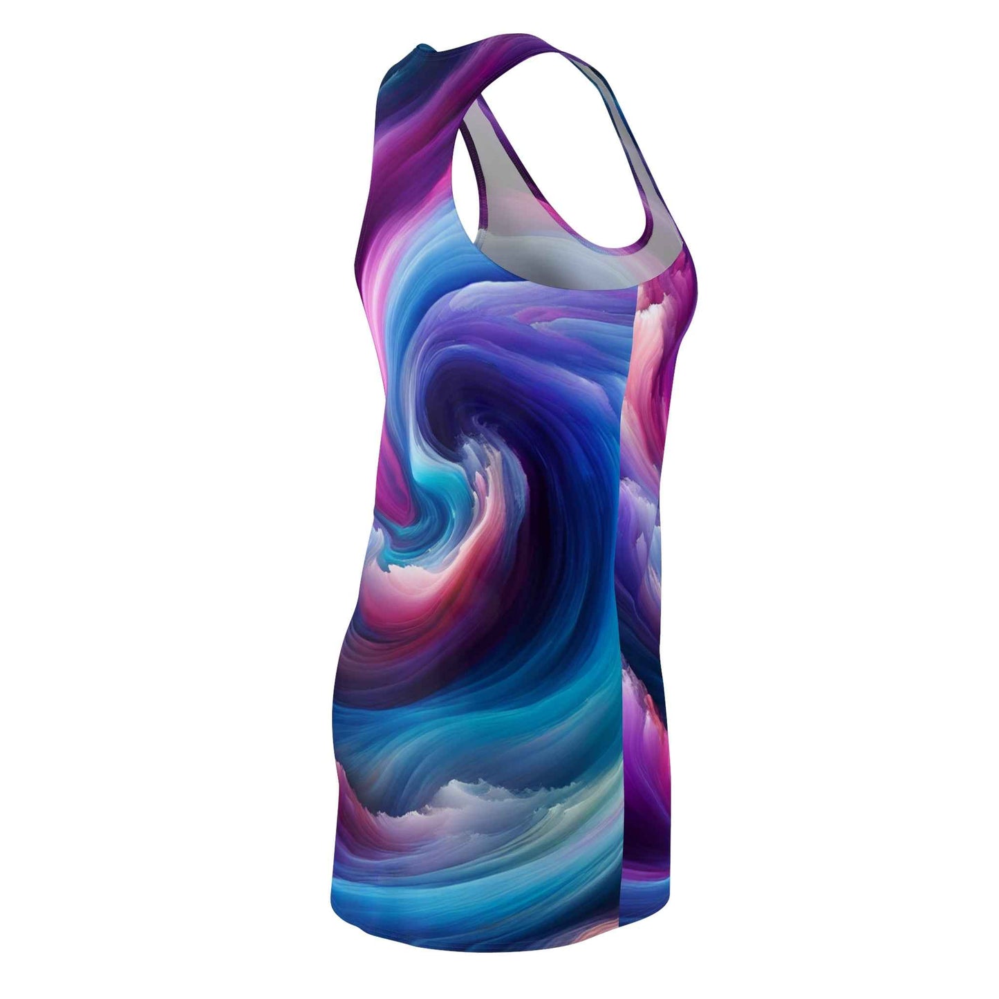 Whimsical Swirl Dress - Stylish Racerback Design