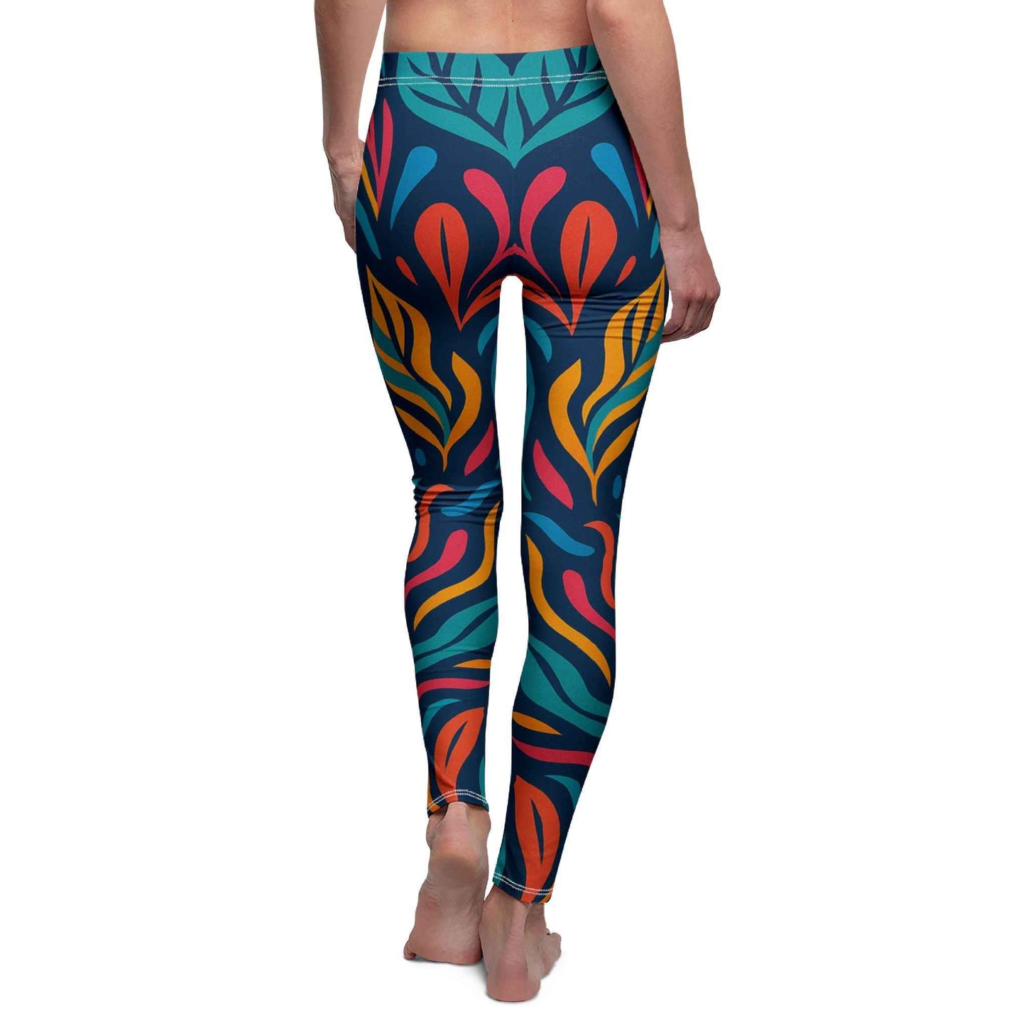 Vibrant Floral Casual Leggings for Women - Stylish Floral Casual Leggings for Comfortable Activewear