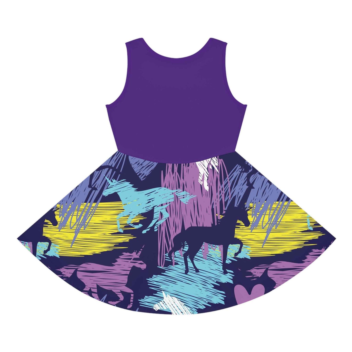 Girls Unicorn Sundress, Whimsical Summer Dress for Girls, Sleeveless Kids Clothing, Birthday Gift