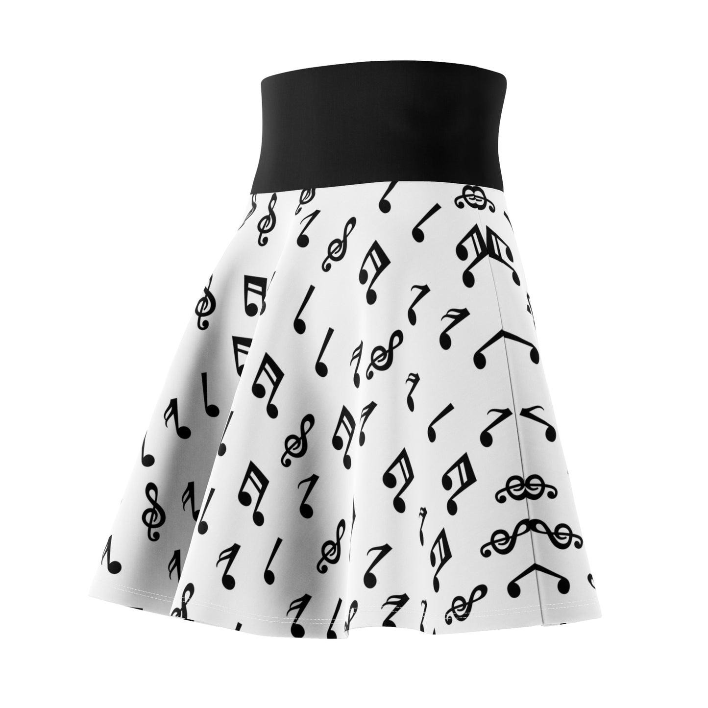 Musical Notes Women's Skater Skirt - Stylish Concert Outfit for Music Lovers, Casual Summer Fashion Gift for Musicians, AOP Design