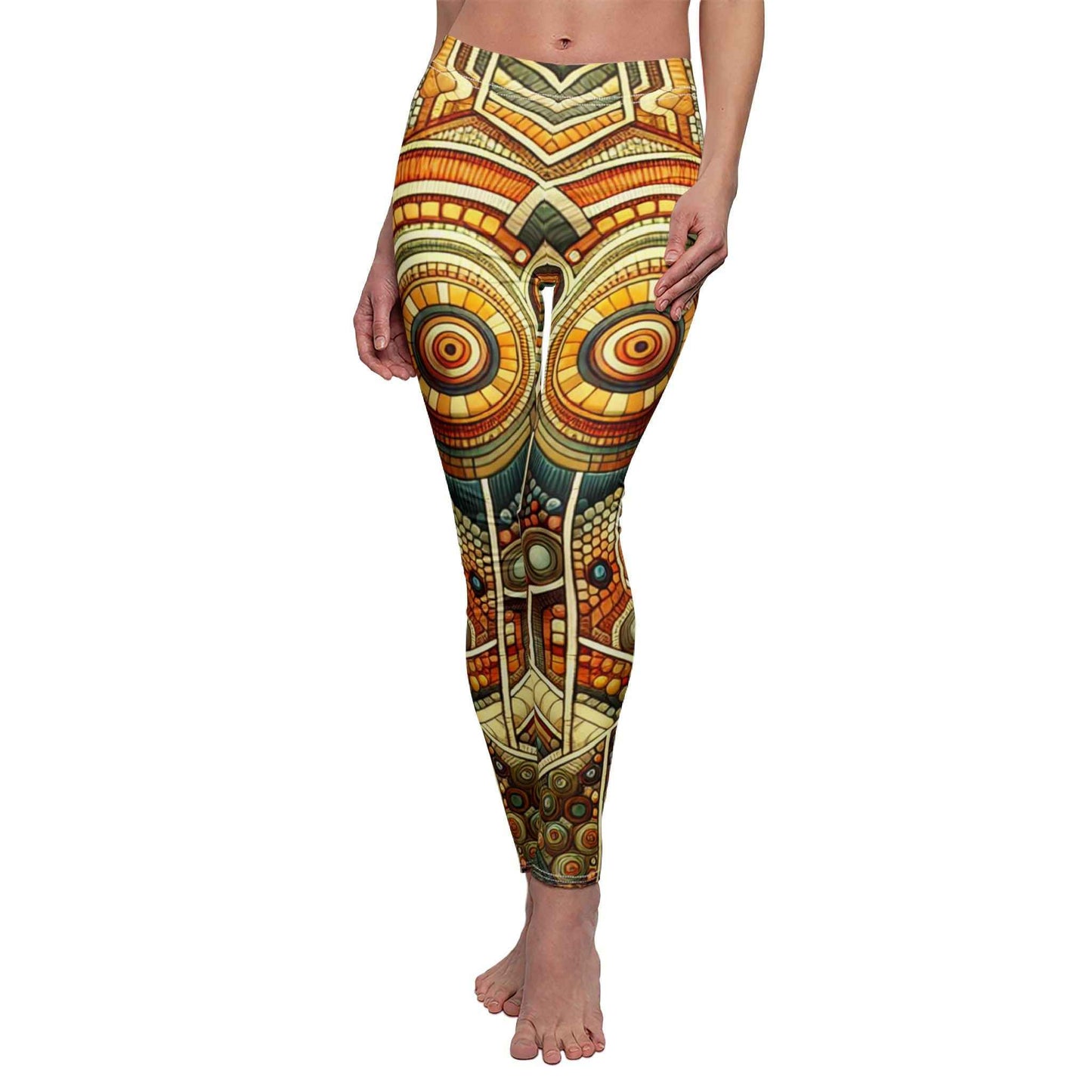 Geometric Retro Leggings - Stylish Patterned Activewear