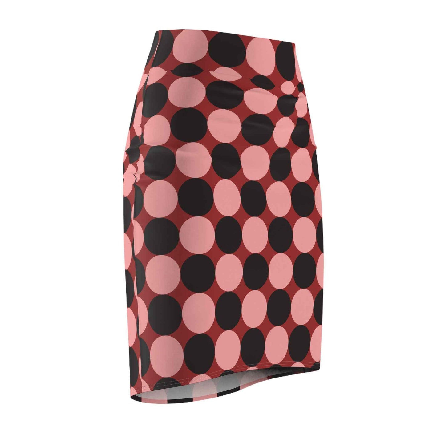 Polka Dot Pencil Skirt for Women, Trendy Black and White Midi Skirt for Elegant Office Wear