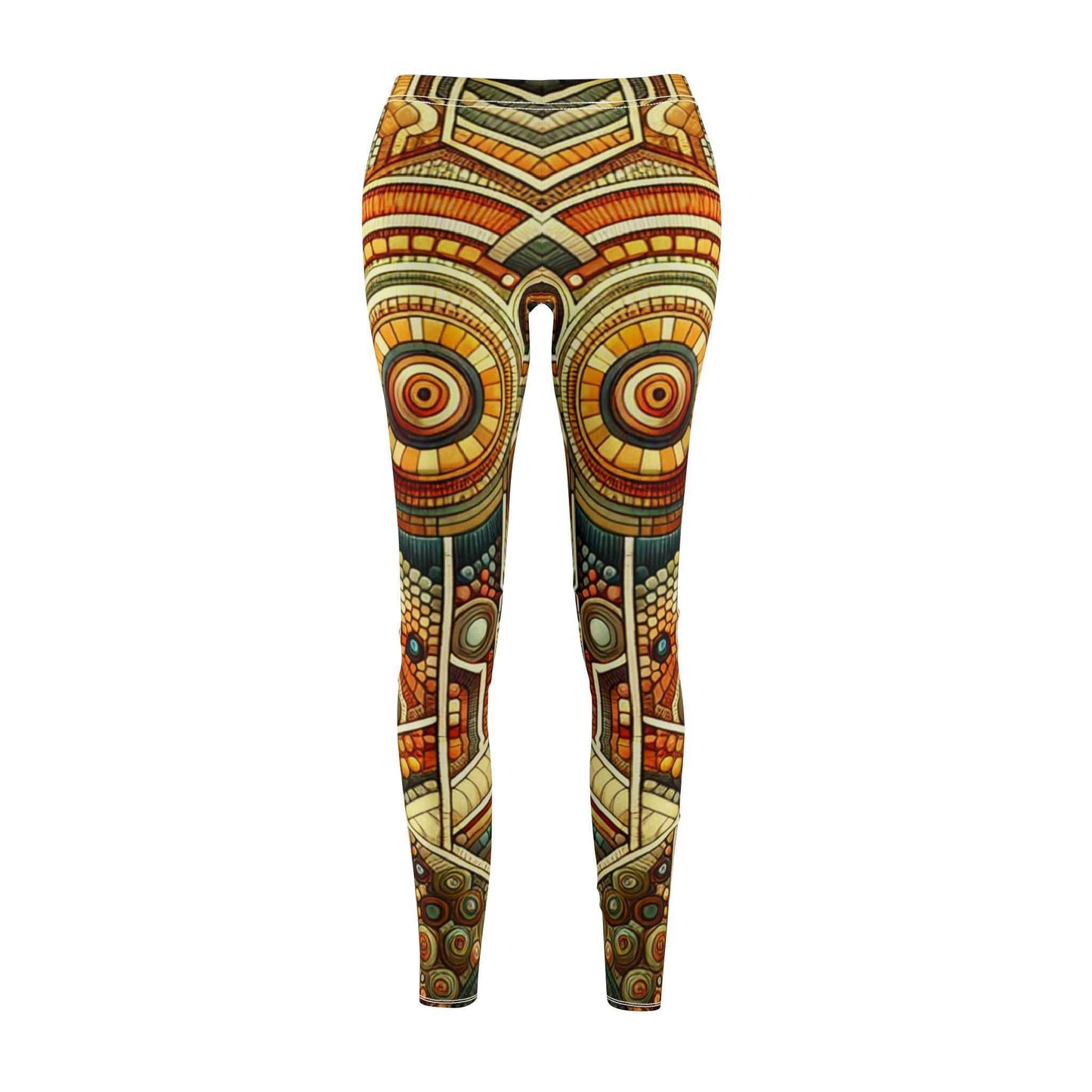 Geometric Retro Leggings - Stylish Patterned Activewear