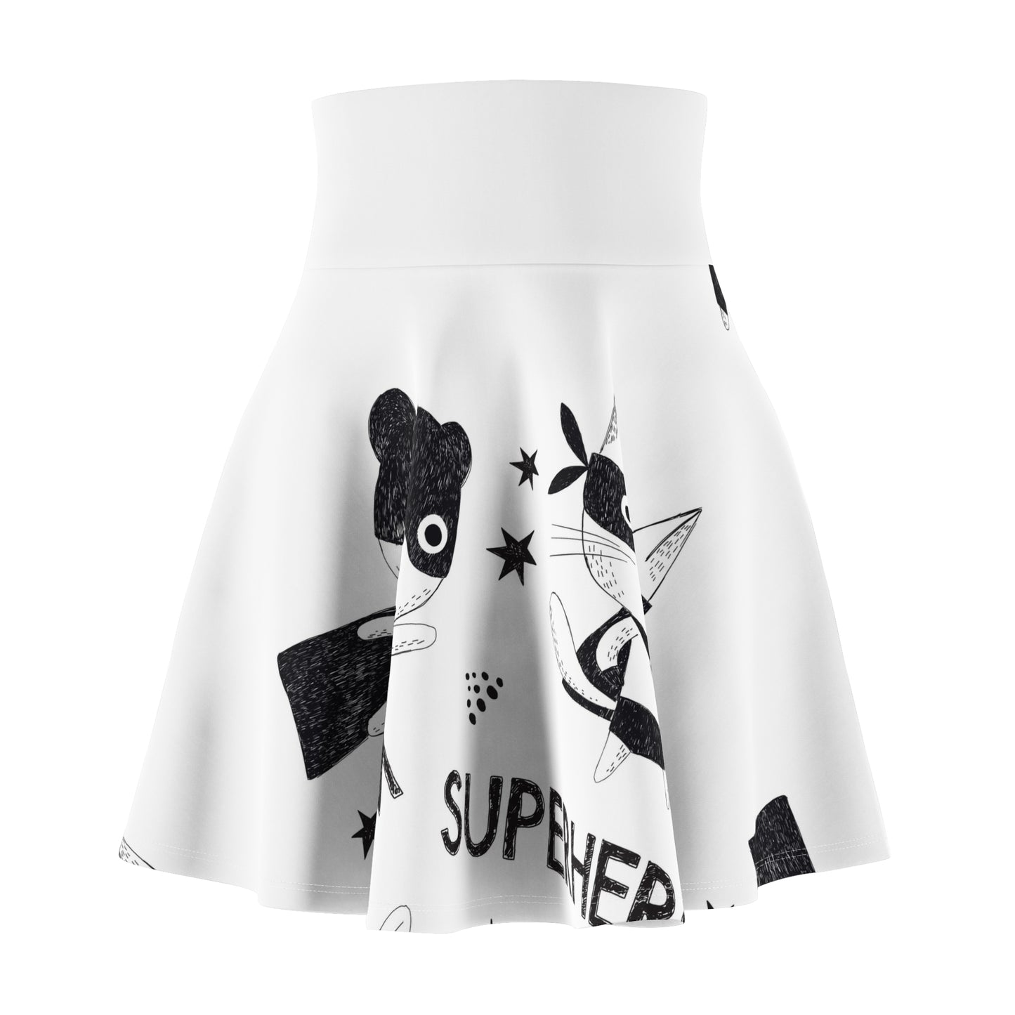 Superhero Cats Skater Skirt