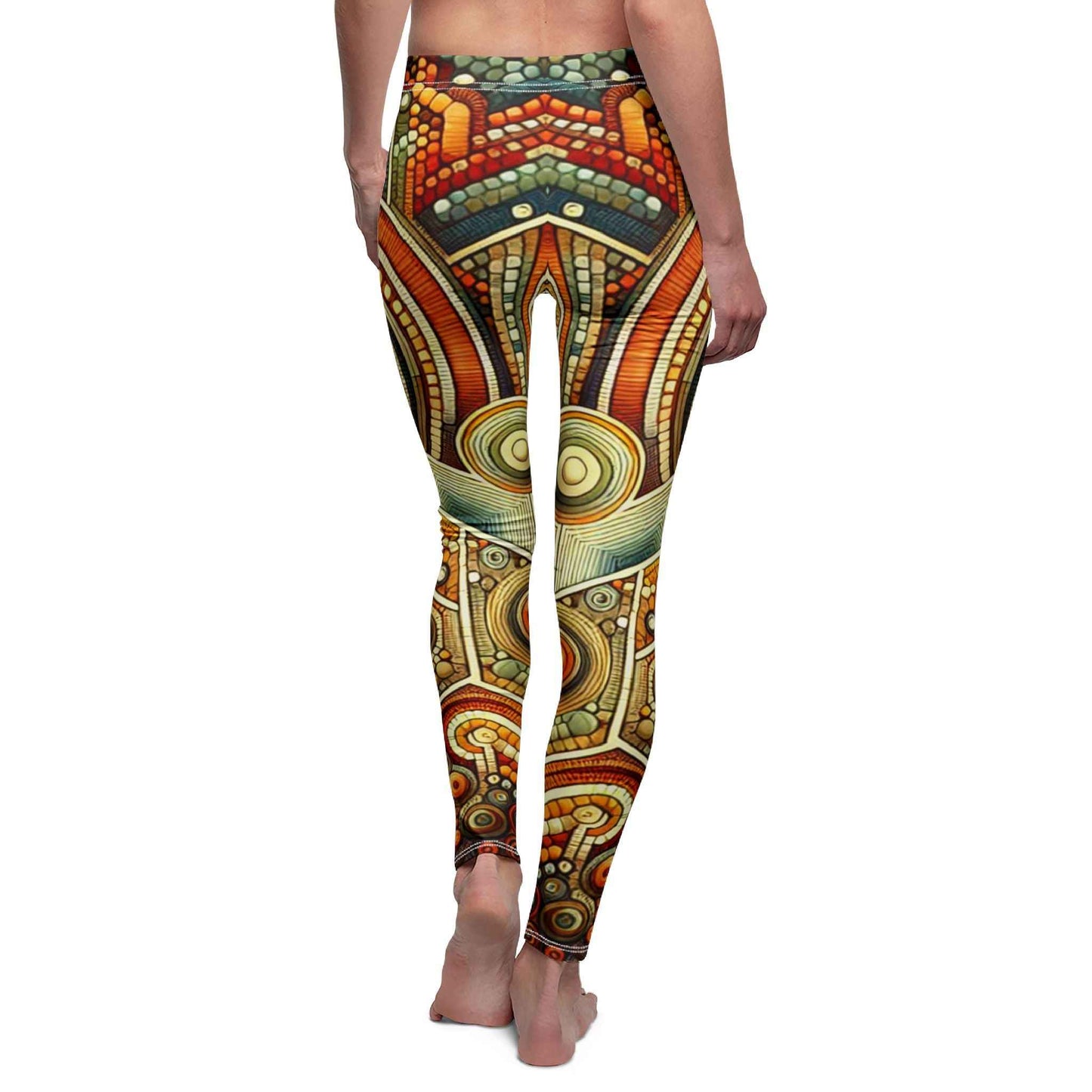 Geometric Retro Leggings - Stylish Patterned Activewear