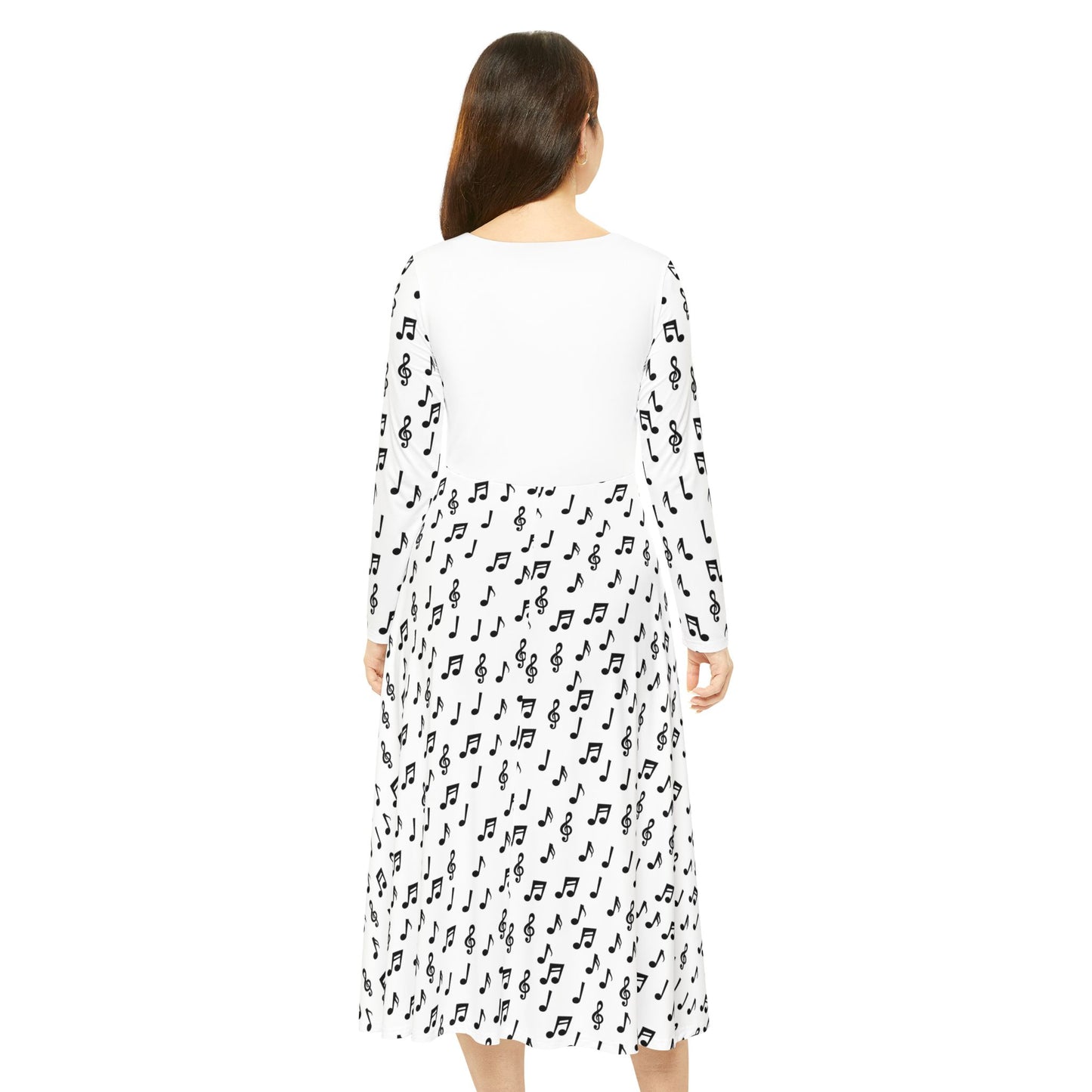 Musical Note Dance Dress, Long Sleeve Dancewear for Women, Ballet Costume, Performance Outfit, Dance Recital Attire