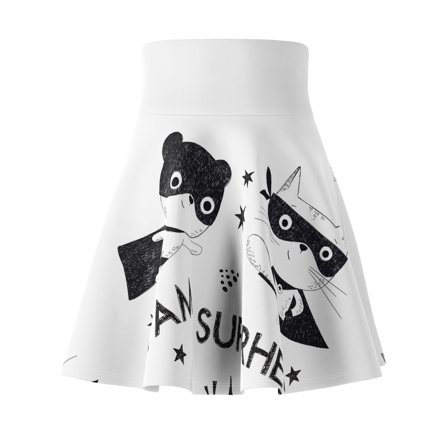 Superhero Cats Skater Skirt