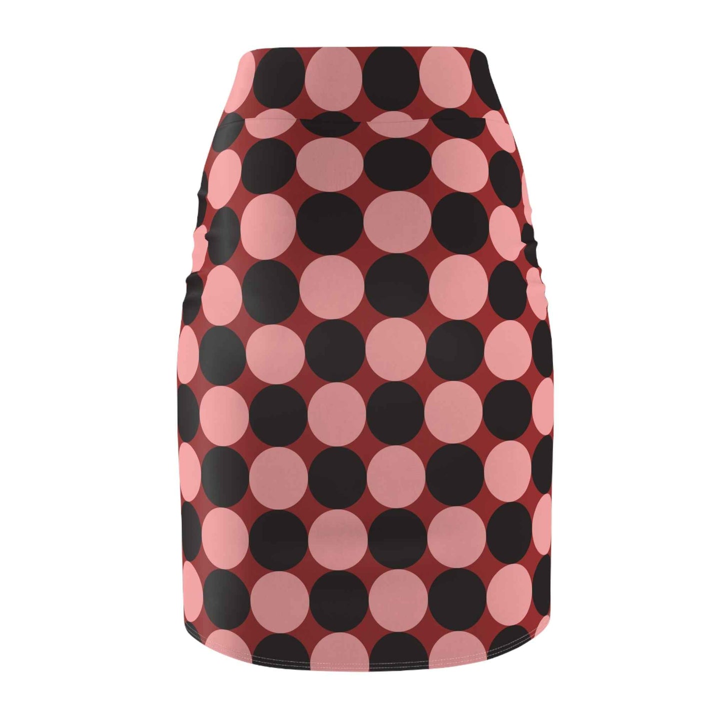 Polka Dot Pencil Skirt for Women, Trendy Black and White Midi Skirt for Elegant Office Wear