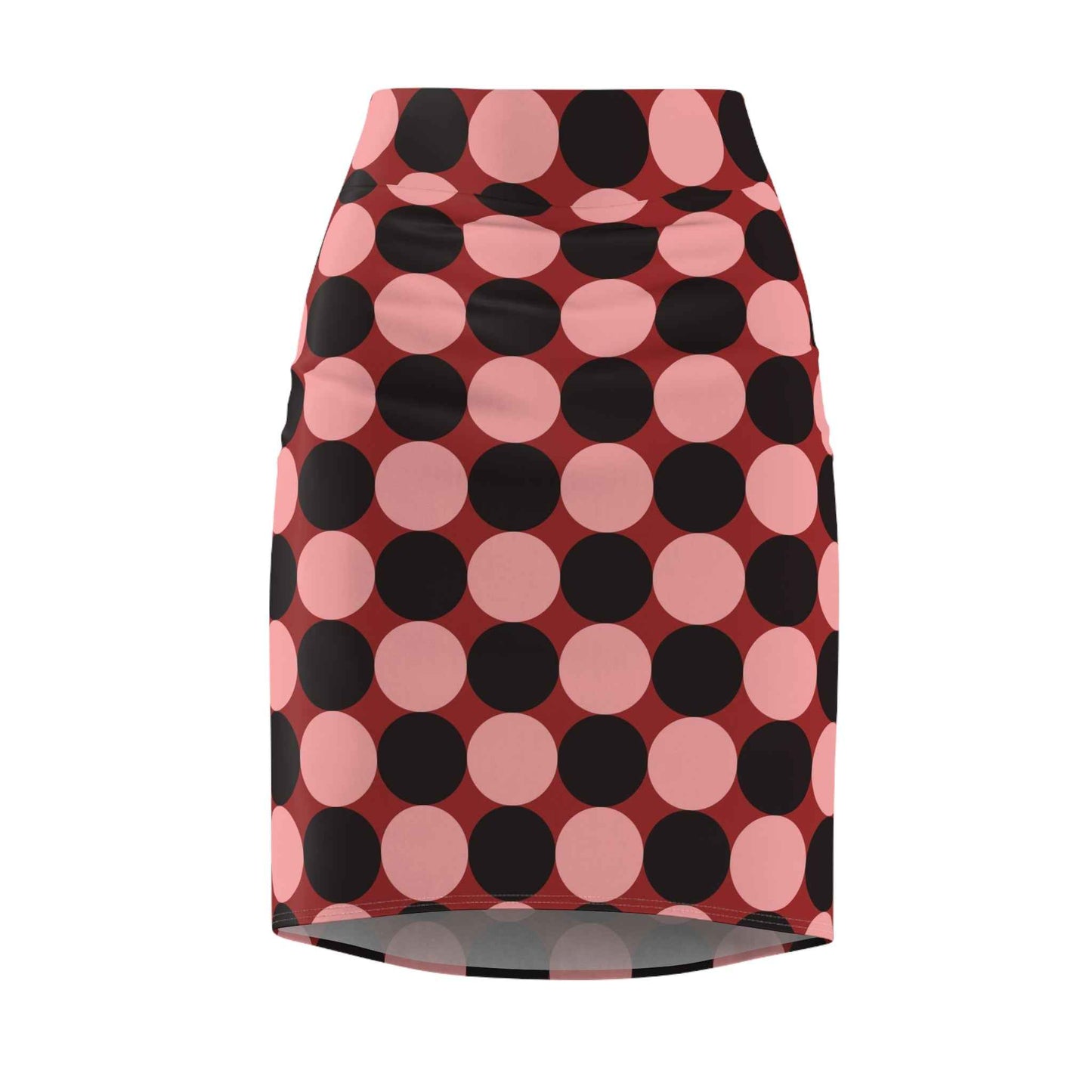 Polka Dot Pencil Skirt for Women, Trendy Black and White Midi Skirt for Elegant Office Wear