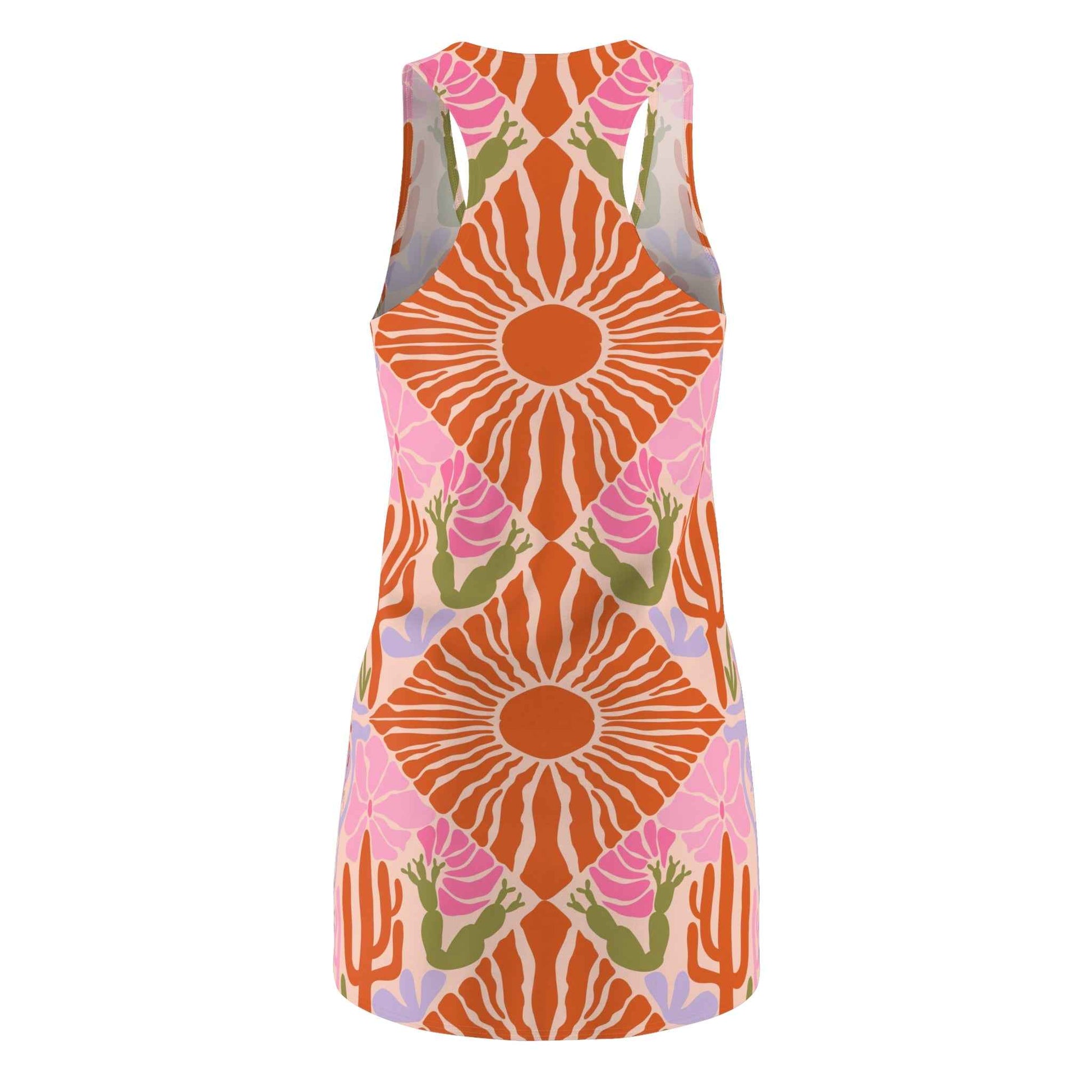 Boho Chic Sundress - Women's Sleeveless Racerback Dress, Floral Print Summer Beachwear