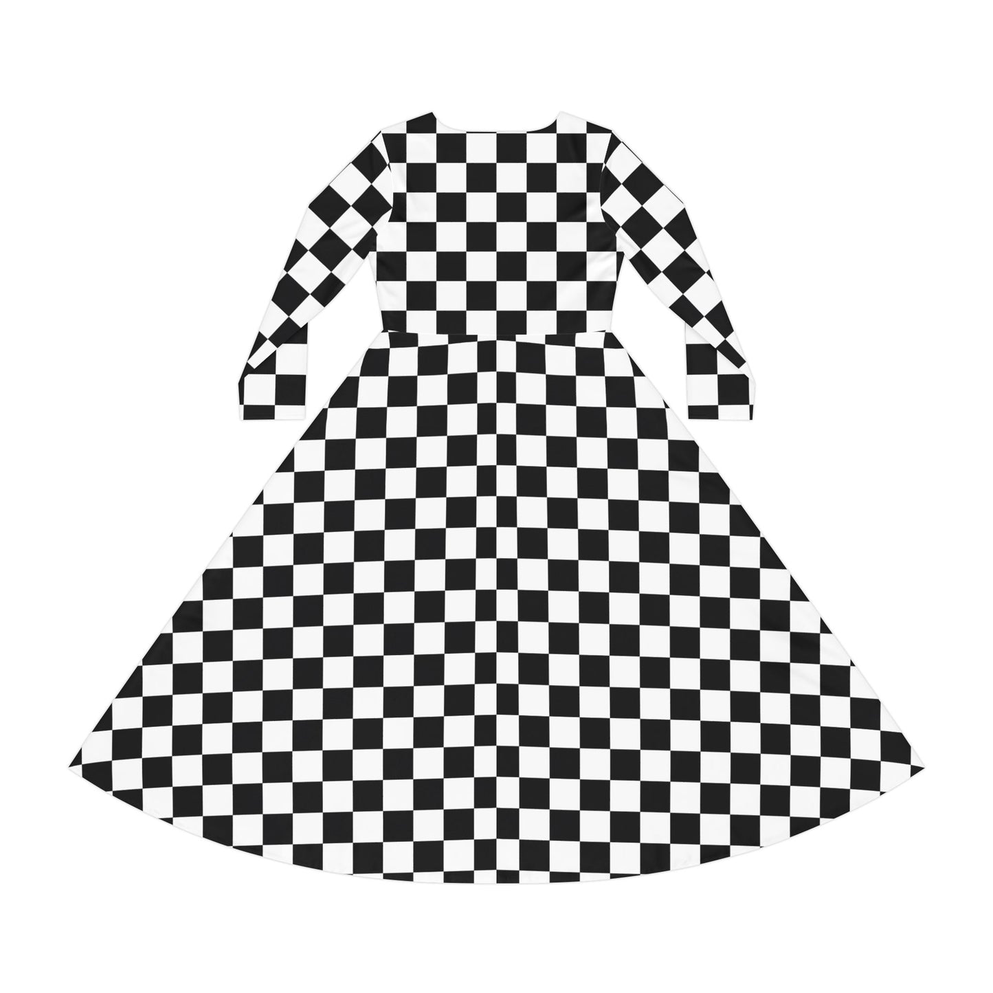 Dance Dress, Checkerboard Dress, Elegant Dress, Women's Dress, Long Sleeve Dress, Chic Dress, Special Occasion Dress, Evening Dress,