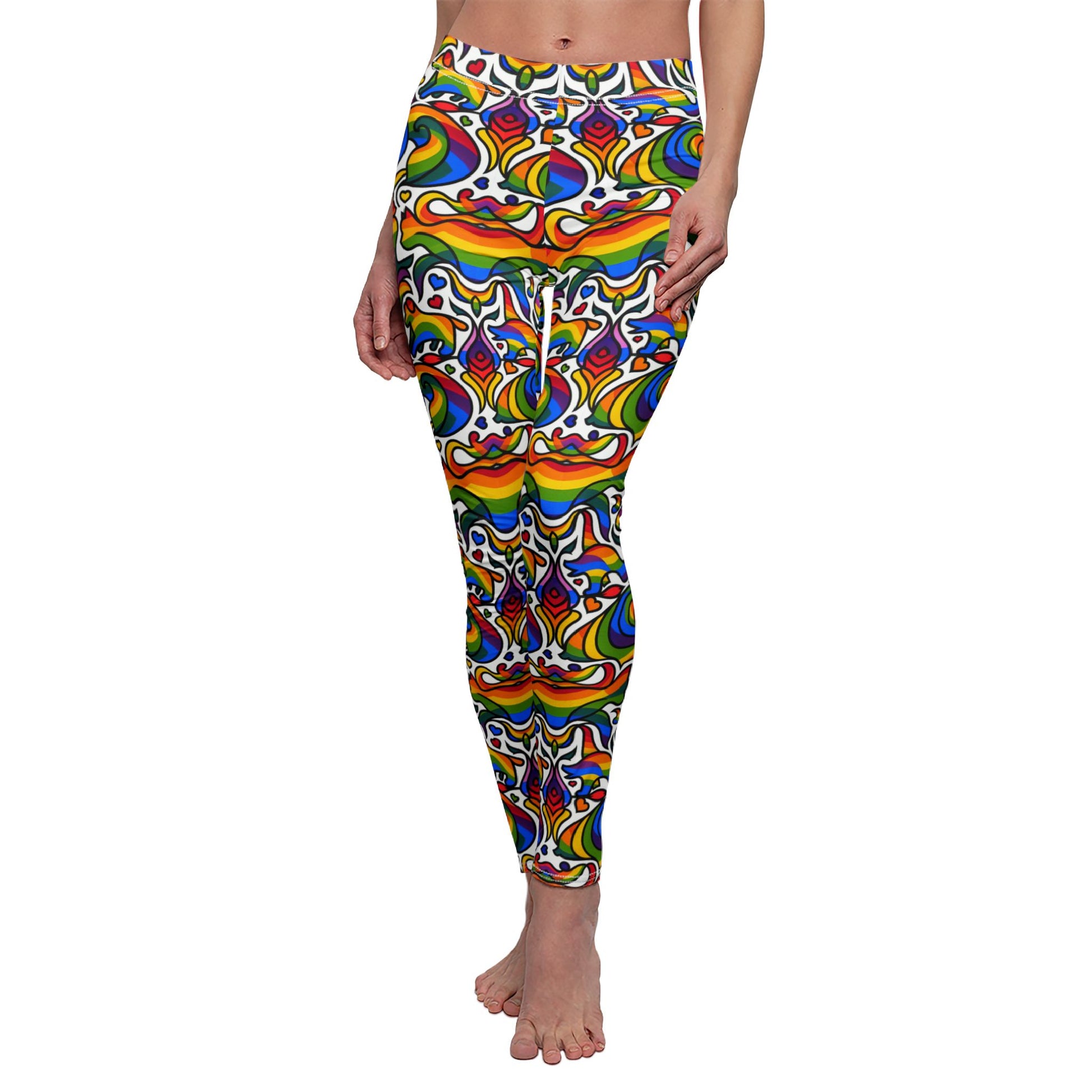 Colorful Yoga Gym Leggings Cats & Dogs pattern - NestlyAura - Colorful Yoga Gym Leggings Cats & Dogs pattern