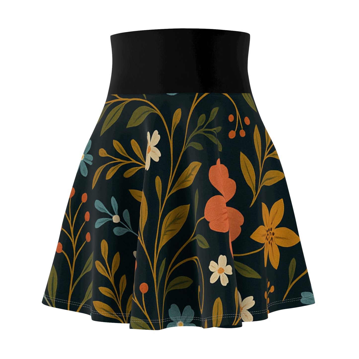 Boho Floral Skater Skirt - NestlyAura - Boho Floral Skater Skirt