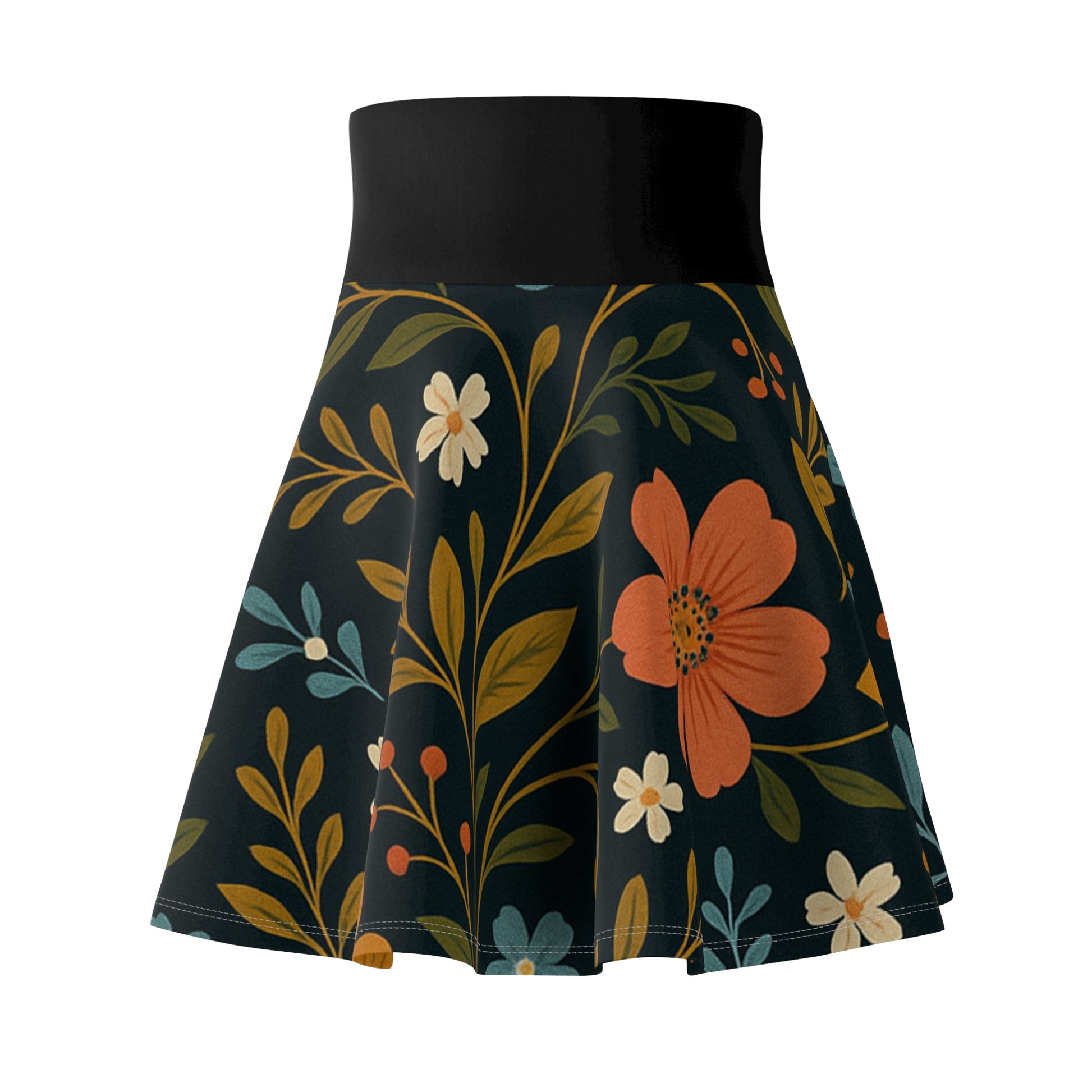 Boho Floral Skater Skirt - NestlyAura - Boho Floral Skater Skirt