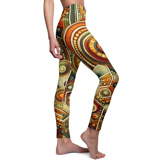 Geometric Retro Leggings - Stylish Patterned Activewear