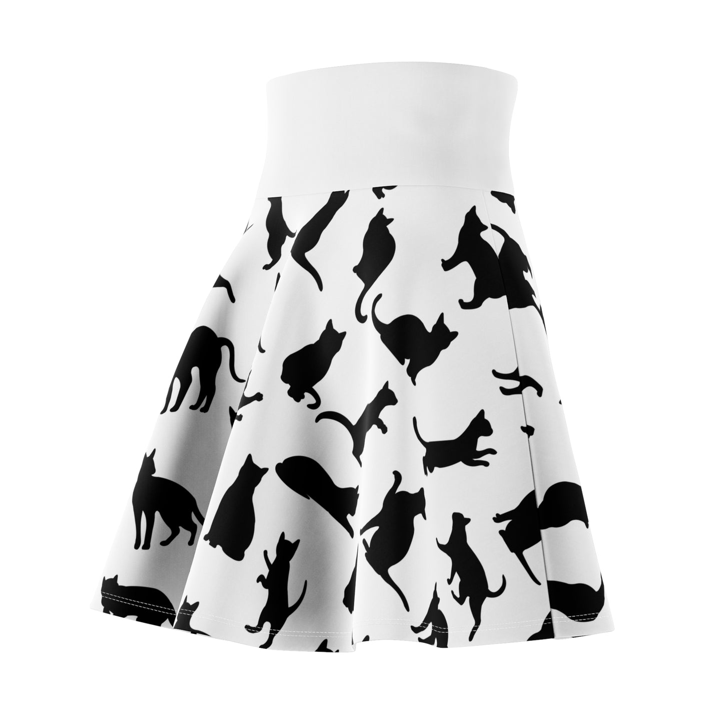 Skater Skirt - Black and White Cat - NestlyAura - Skater Skirt - Black and White Cat