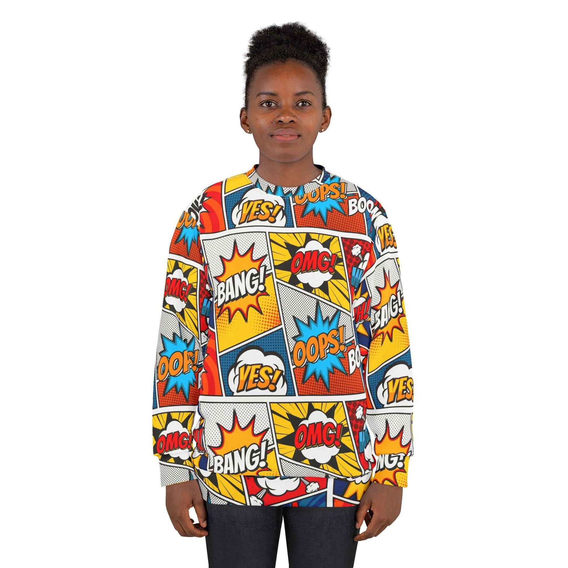 Colorful Pop Art Sweatshirt for Vibrant Comic Style Fashion