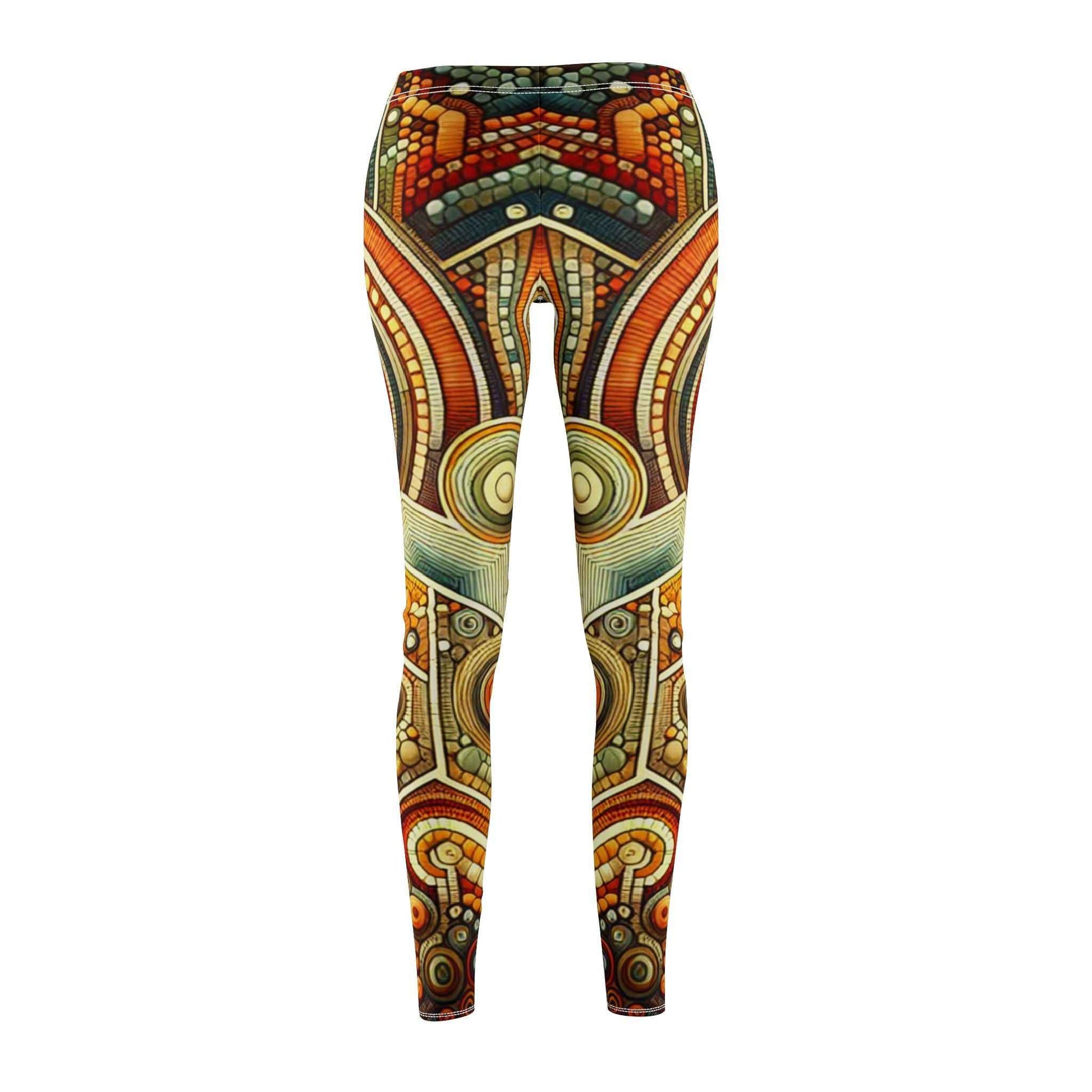 Geometric Retro Leggings - Stylish Patterned Activewear