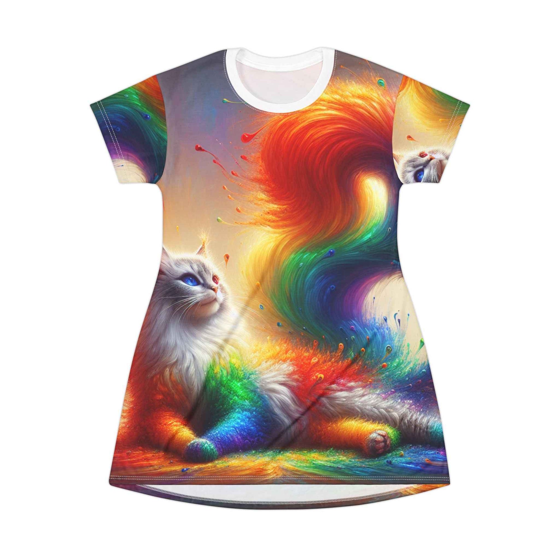 Colorful Cat Shirt for Cat Lovers - Fun and Vibrant Design