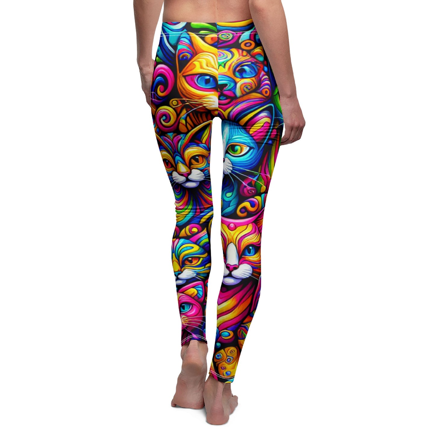 Colorful Cat Print Leggings - NestlyAura - Colorful Cat Print Leggings