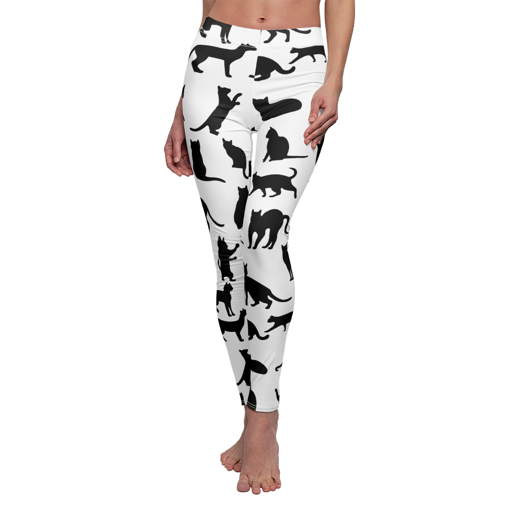 Stylish Cat Silhouette Leggings for Cat Lovers - NestlyAura