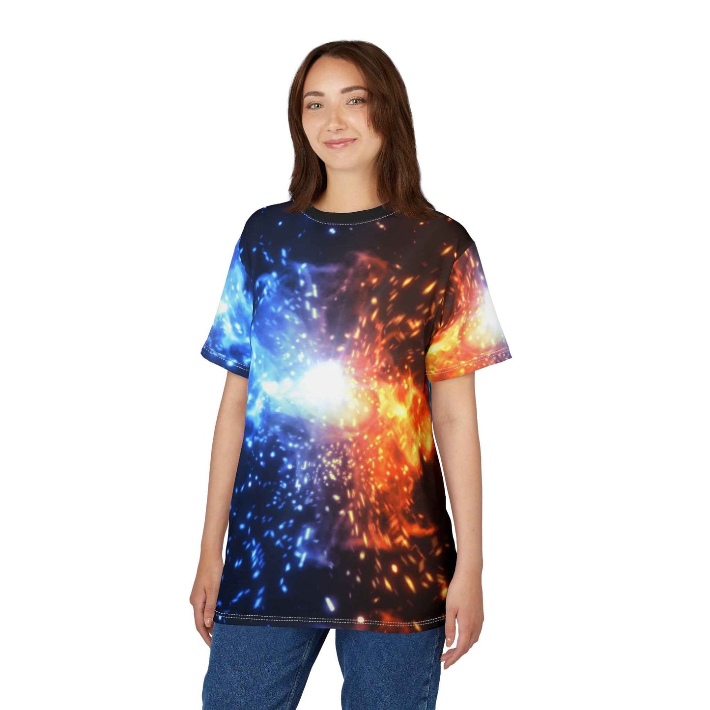 Cosmic Explosion Tee - Vibrant Galaxy Design Unisex T-Shirt