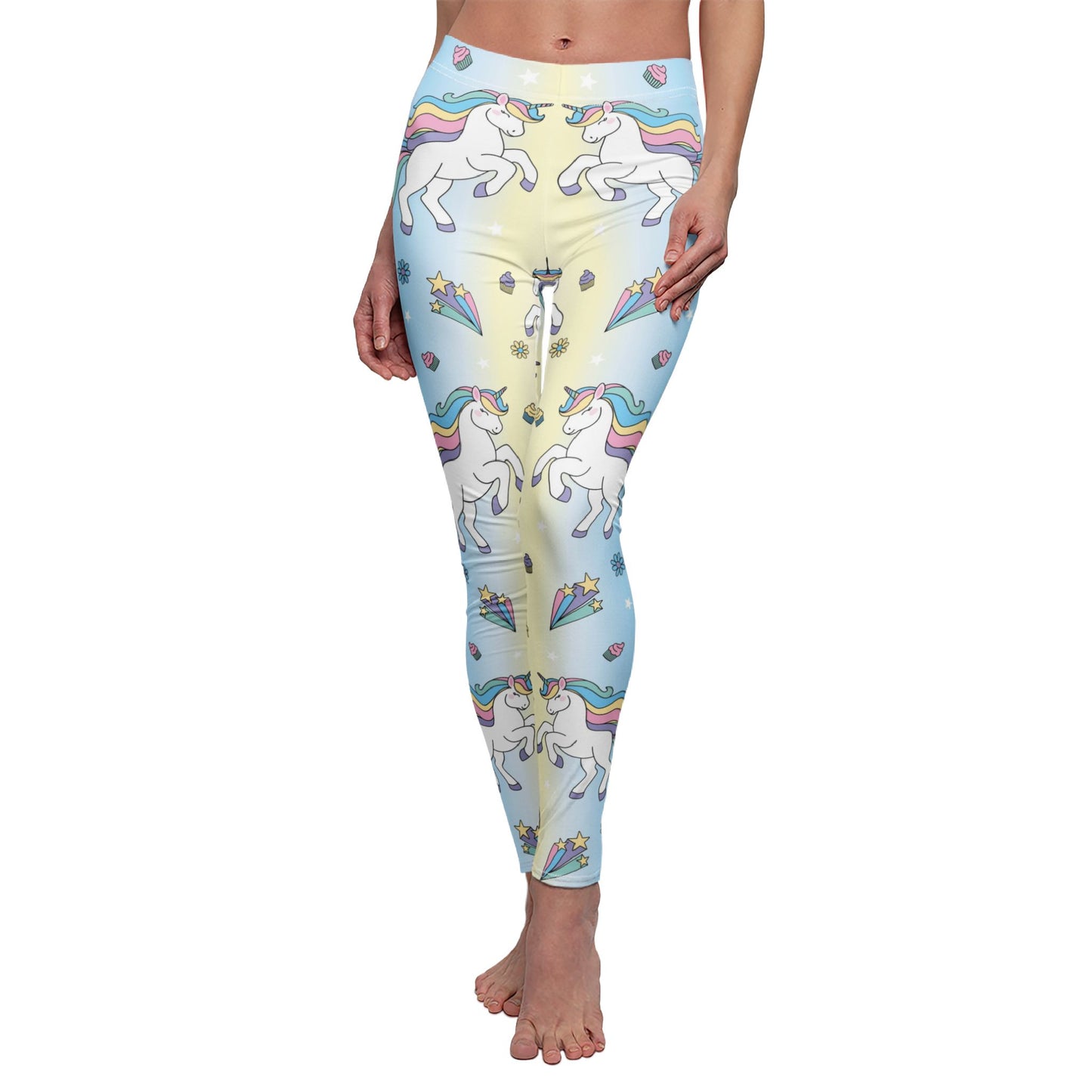 Unicorn Leggings - Whimsical Fantasy Printed Pants, Cute Stretchy Tights for Women, Magical Animal Design Yoga Wear
