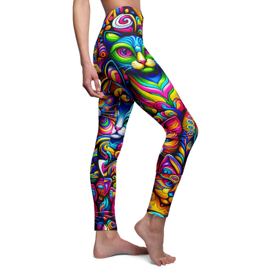 Colorful Cat Print Leggings
