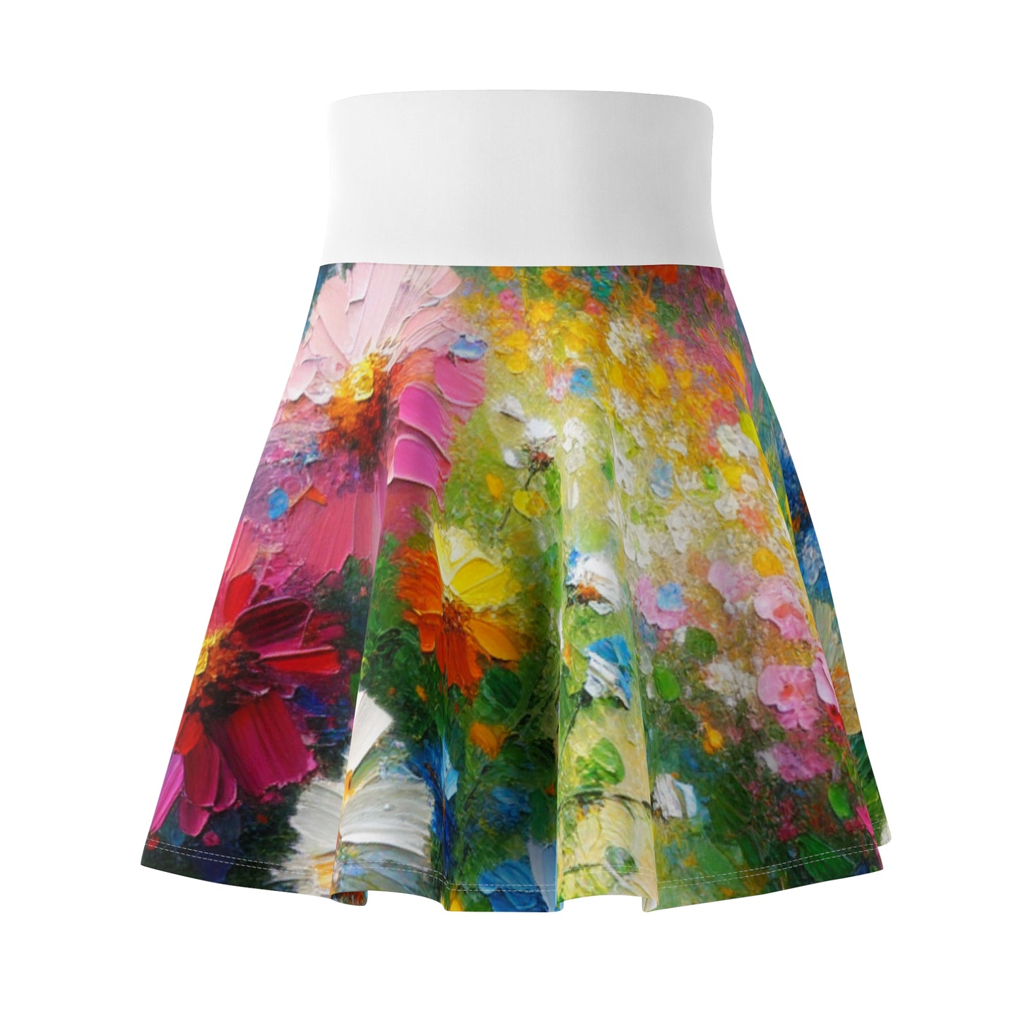 Vibrant Floral Print Skater Skirt - NestlyAura - Vibrant Floral Print Skater Skirt