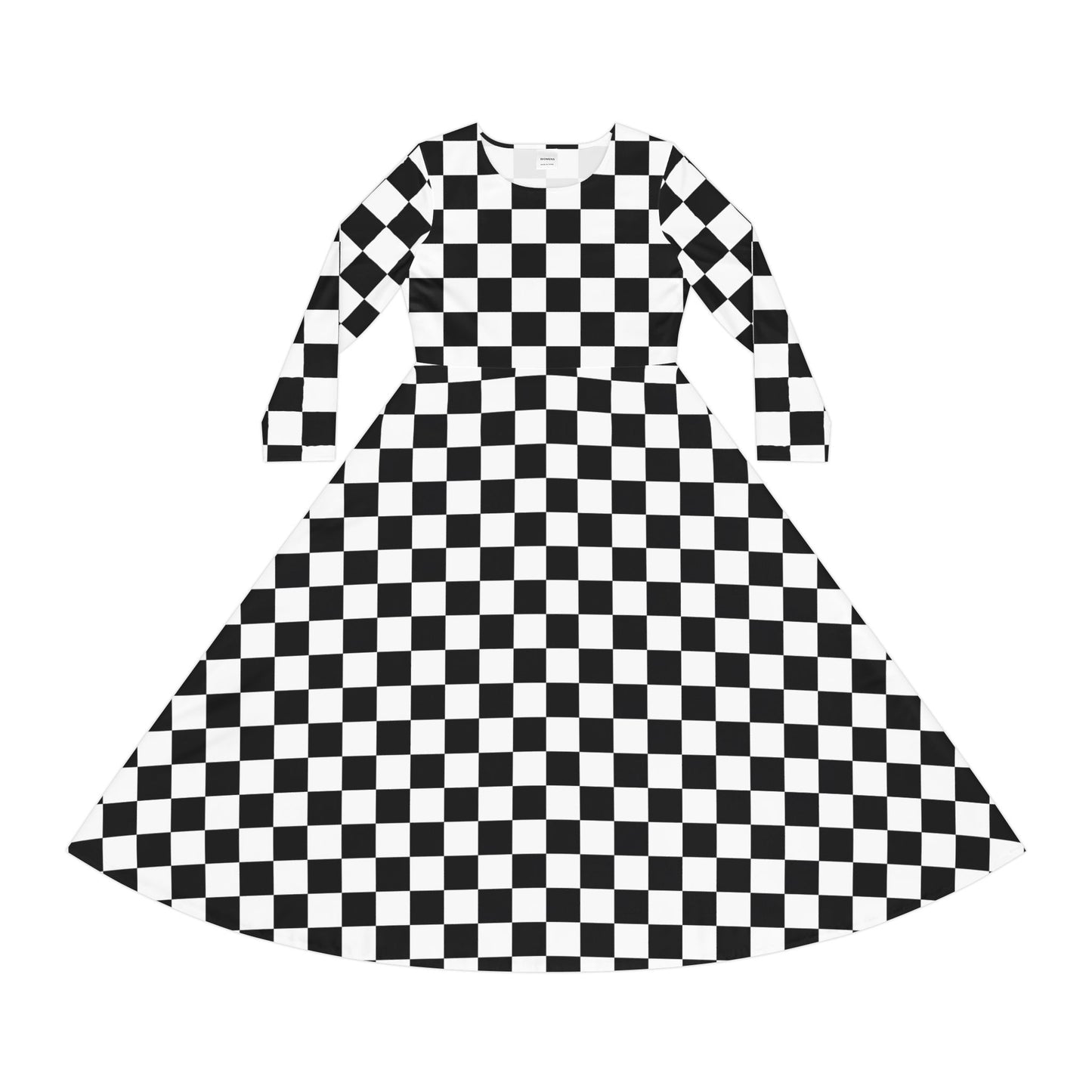Dance Dress, Checkerboard Dress, Elegant Dress, Women's Dress, Long Sleeve Dress, Chic Dress, Special Occasion Dress, Evening Dress,