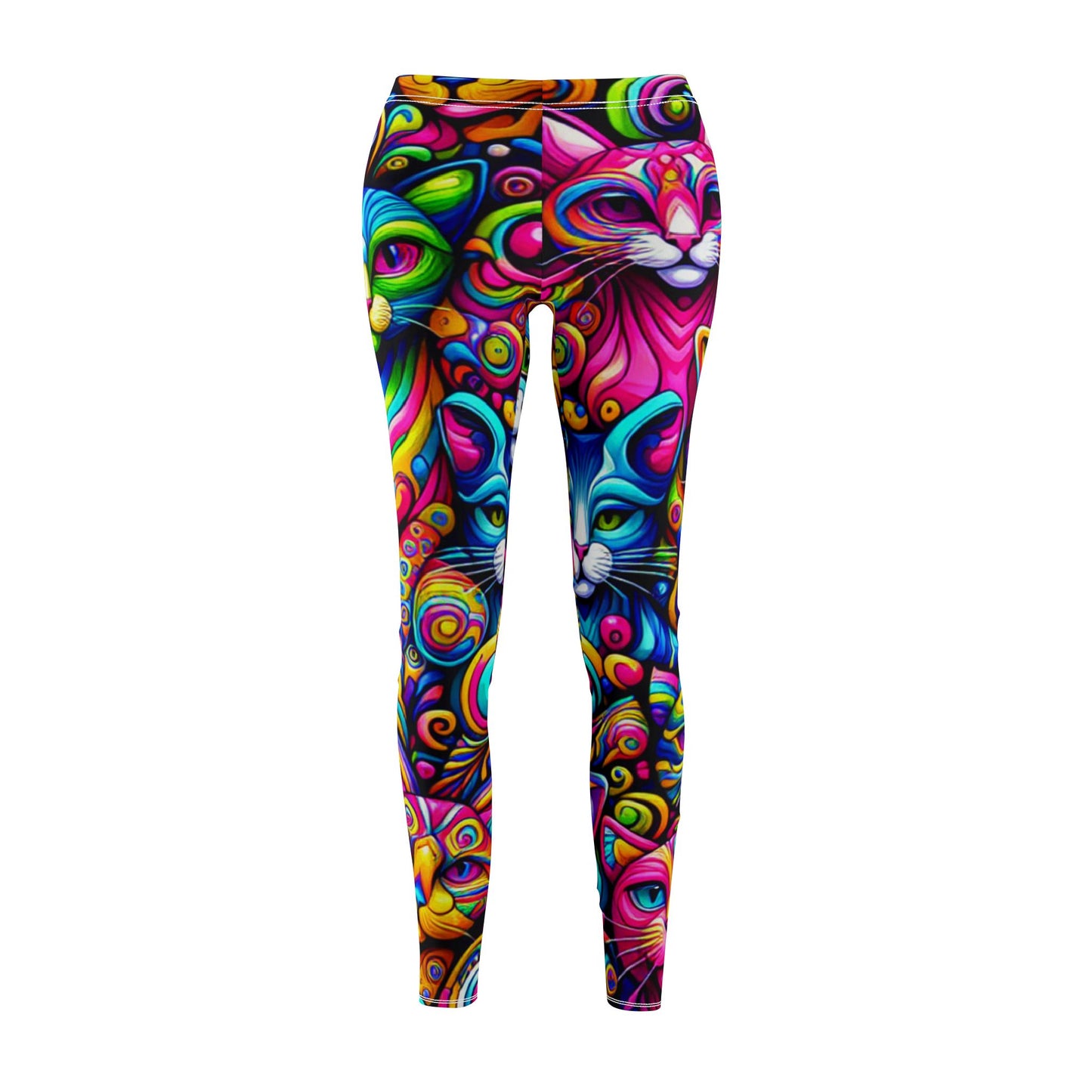 Colorful Cat Print Leggings - NestlyAura - Colorful Cat Print Leggings